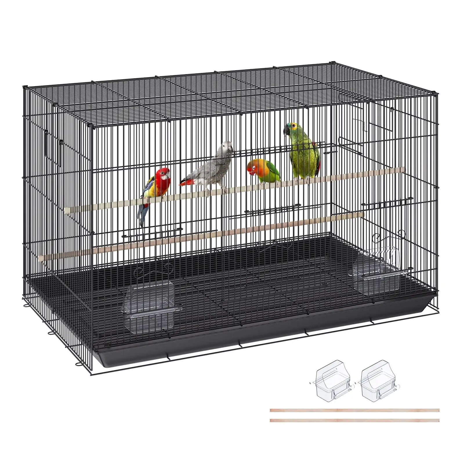 VEVOR Metal Large Parakeet Flight Bird Cage 31*19*18inch