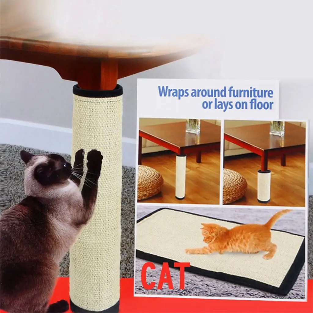 VOSS Pet Kitten Board Sisal Scratcher Post Pole Scratching Pad Mat Cat Scratch Toy