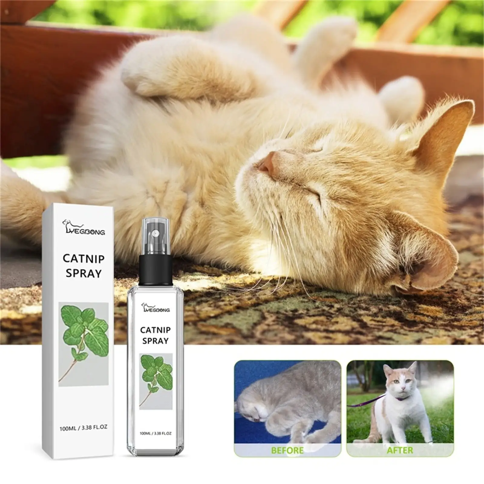 Vadktai Catnip Spray for Cats. Cat Scratching Spray Mist. Herbal Cat Joy Spray. Transparent Cat & Kitten Behaviour Spray 100 ml