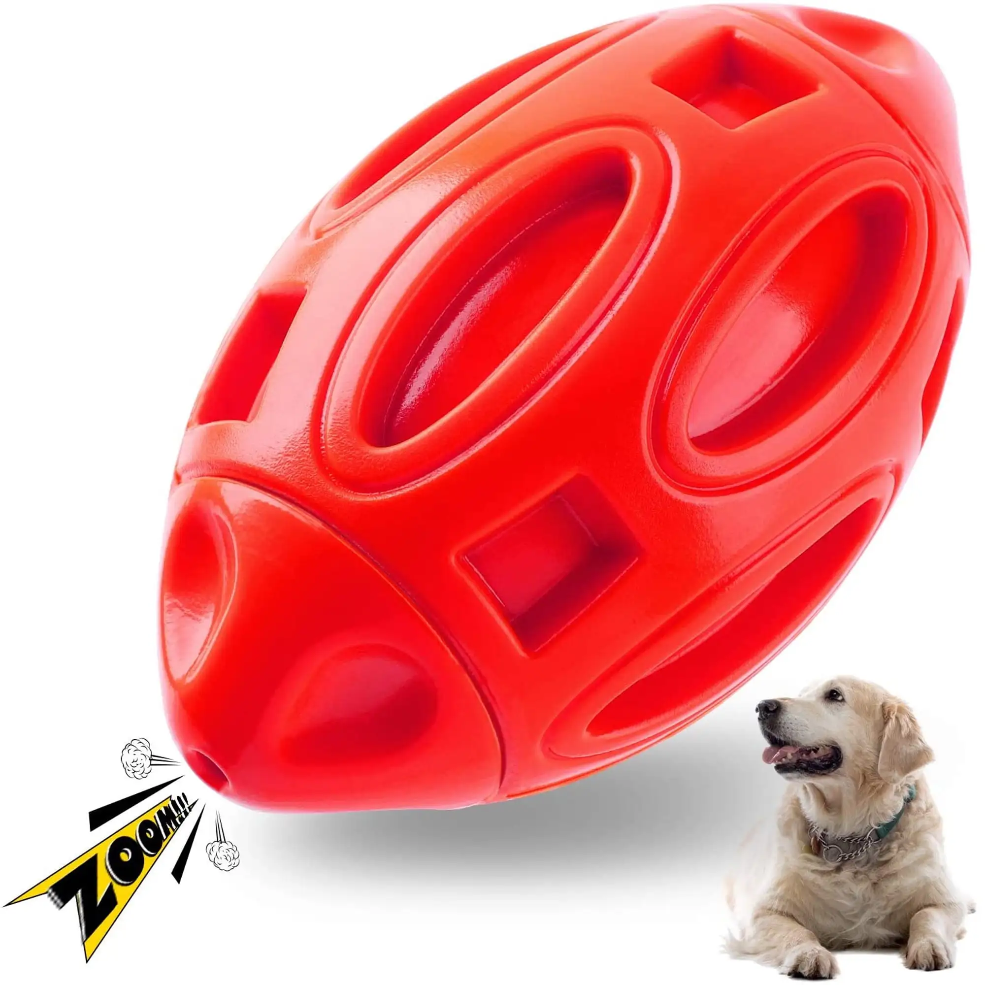 Valr Squeaky Dog Toys for Aggressive Chewers Rubber Interactive Puppy Ball with Squeaker Almost Indestructible and Durable Pet Chew Toy for Medium and Large Breed