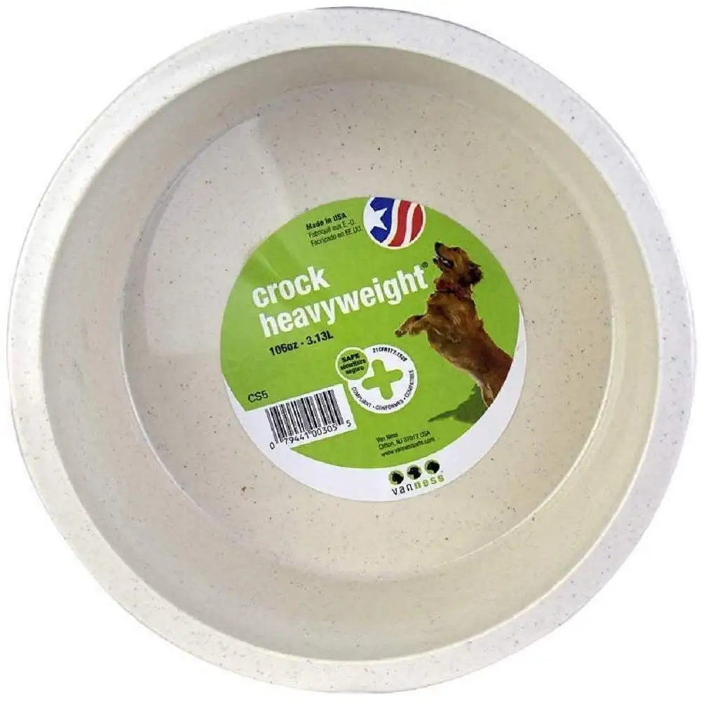 Van Ness Heavyweight Jumbo Crock Dog Dish. Safe for Your Pet. 106 Ounce Capacity