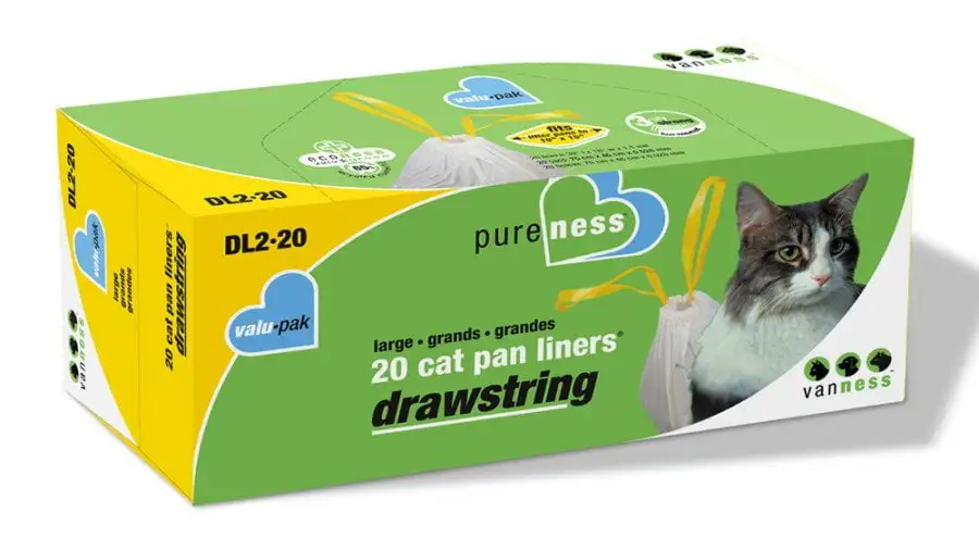 Van Ness Plastics Drawstring Cat Pan Liner White 20 ct. Large