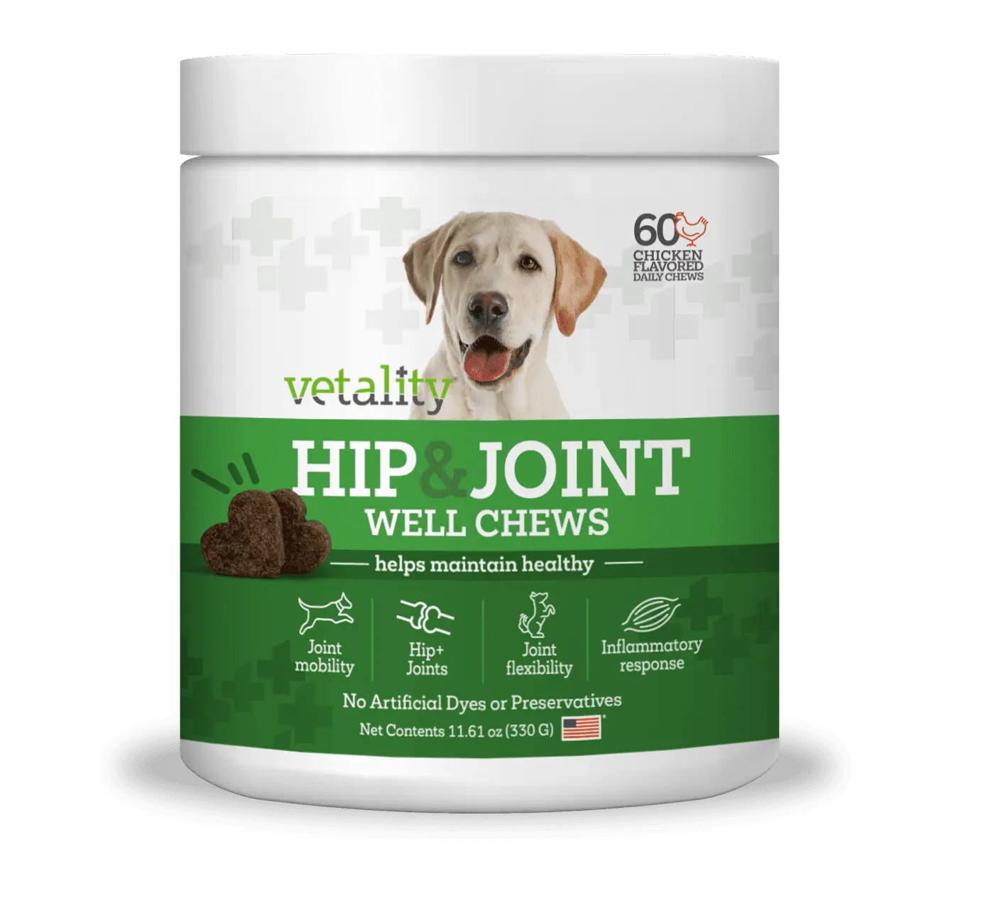 Vetality. Hip & Joint. Wellness Chews for Mobility. Dog Supplement. 60ct