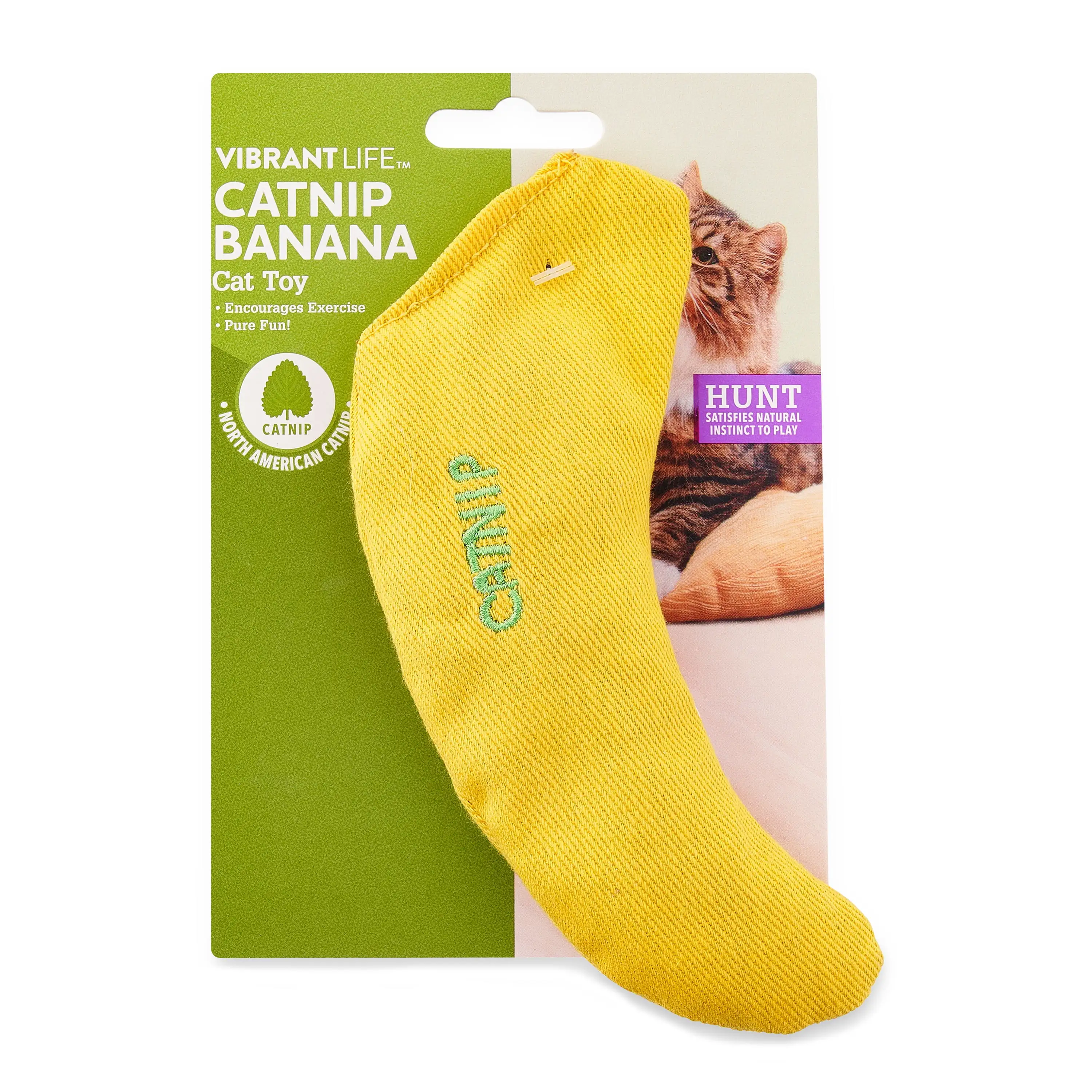 Vibrant Life Catnip Filled Banana Shaped Cat Toy for Cats and Kittens