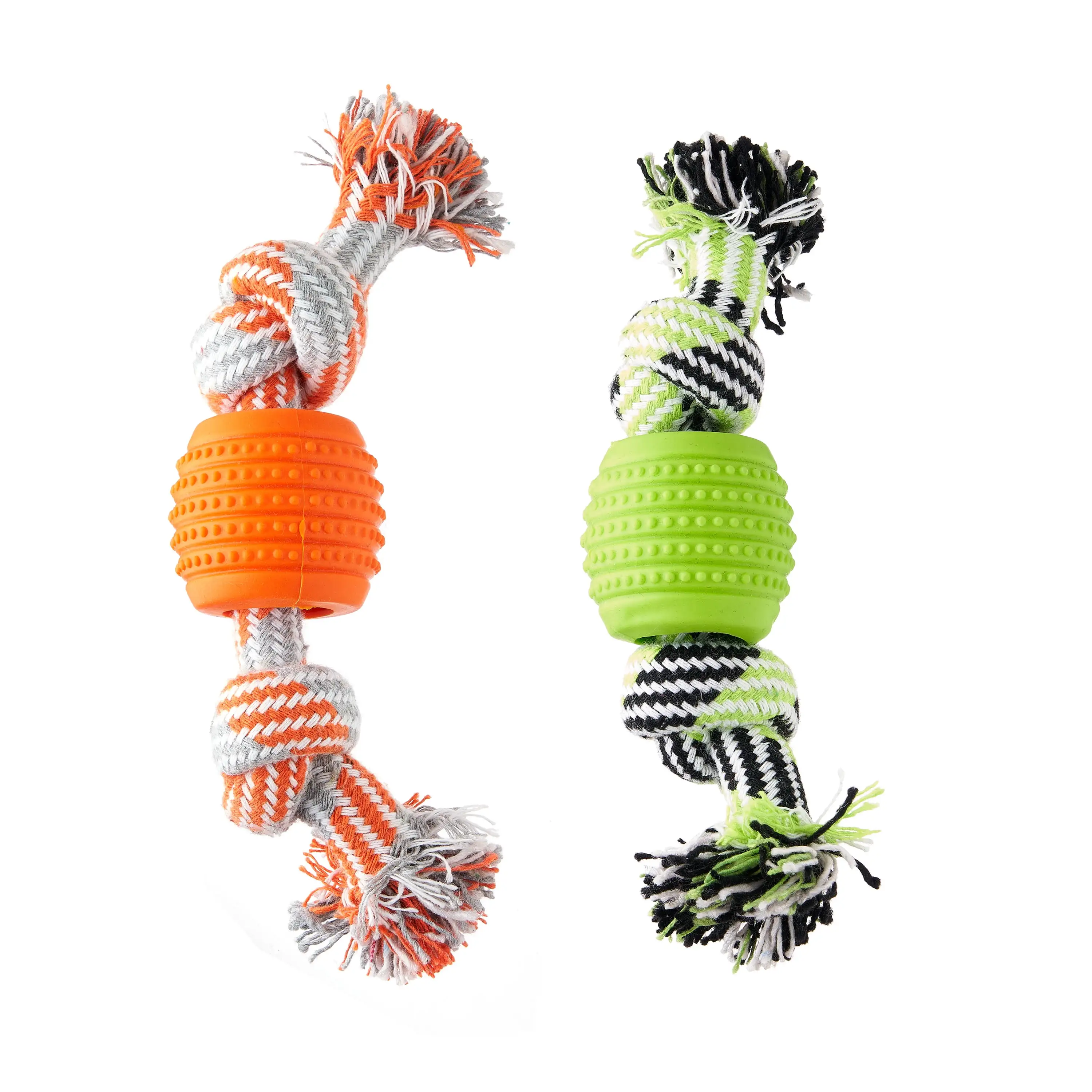 Vibrant Life Double Dental Dog Rope Toy. Small. Chew Level 1. Assorted Colors. 1 Pack