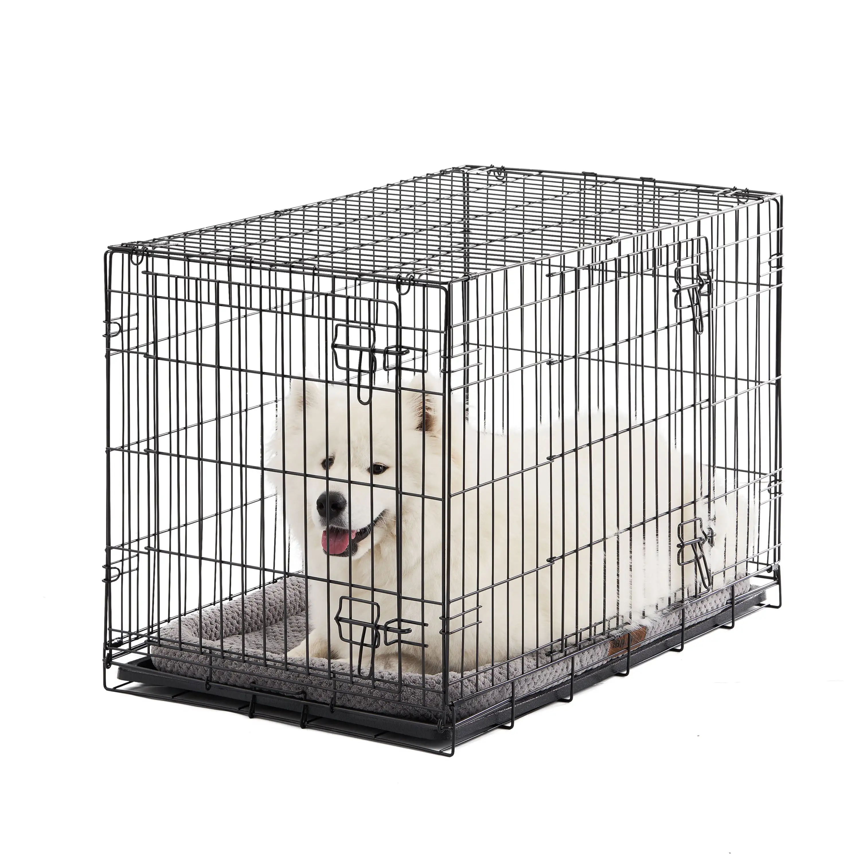 Vibrant Life Double Door Metal Wire Dog Crate with Leak-Proof Pan and Divider. 36 inch