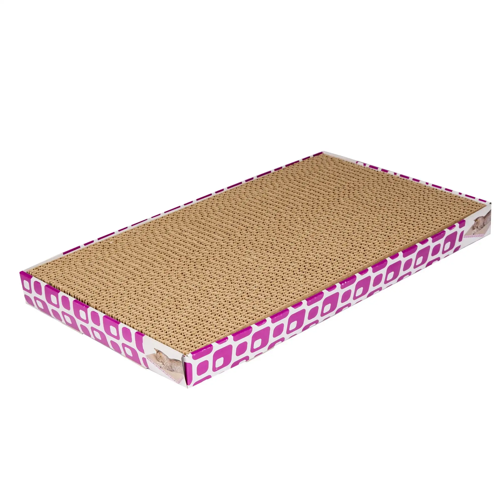 Vibrant Life. Durable Corrugate Cardboard Rectangle Shaped Cat Scratcher Pad. XL. Multi-Color