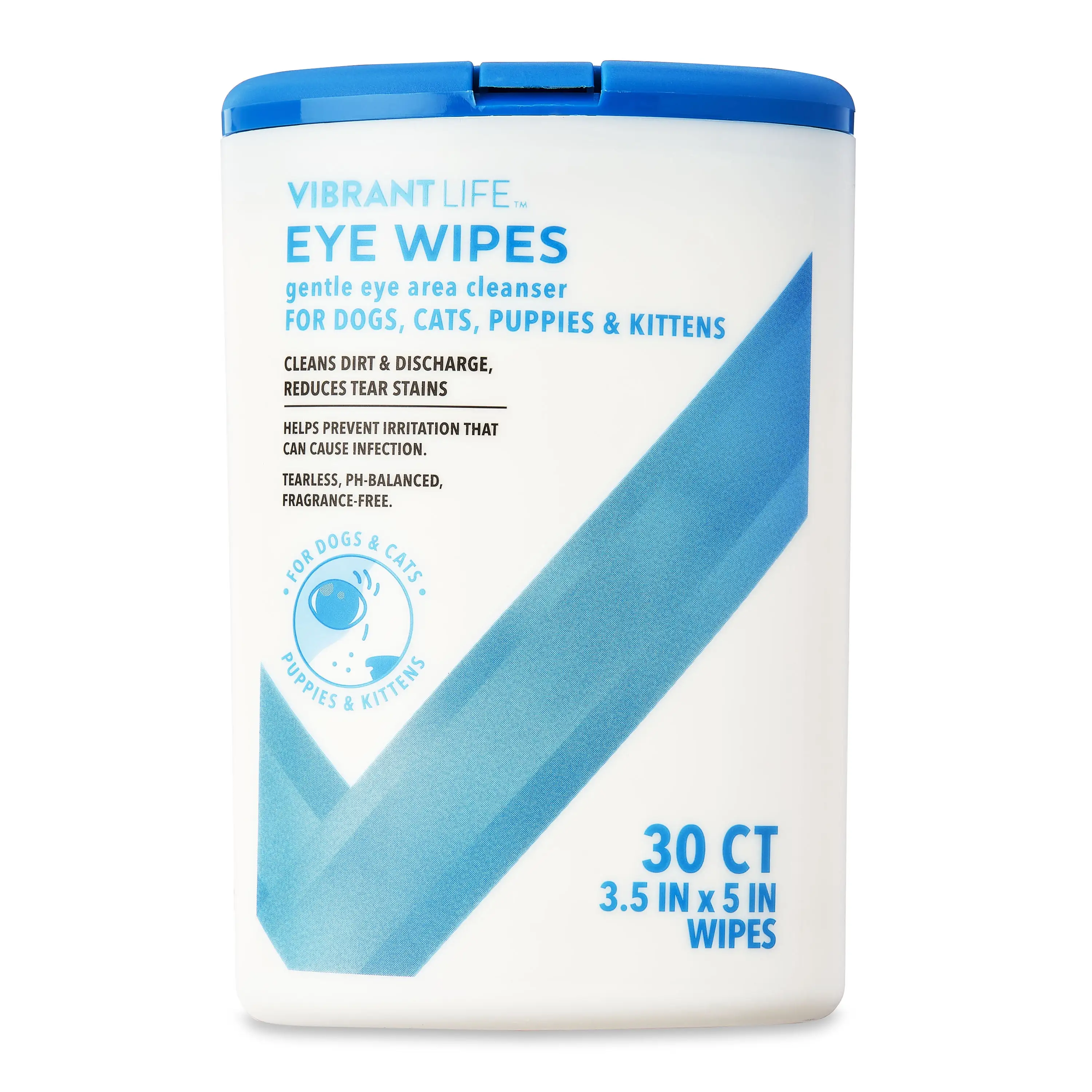 Vibrant Life Eye Wipes for Cats & Dogs. 30 Count