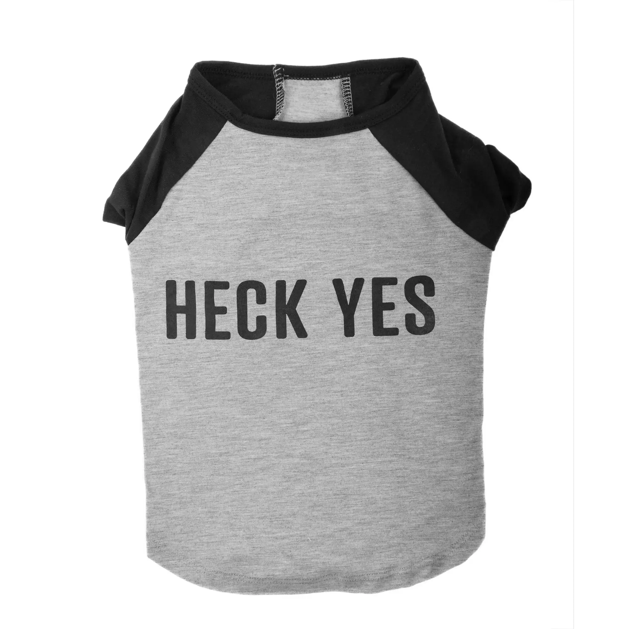 Vibrant Life Gray Heck Yes Pull Over Raglan Tee Shirt for Dogs. Size XXSmall