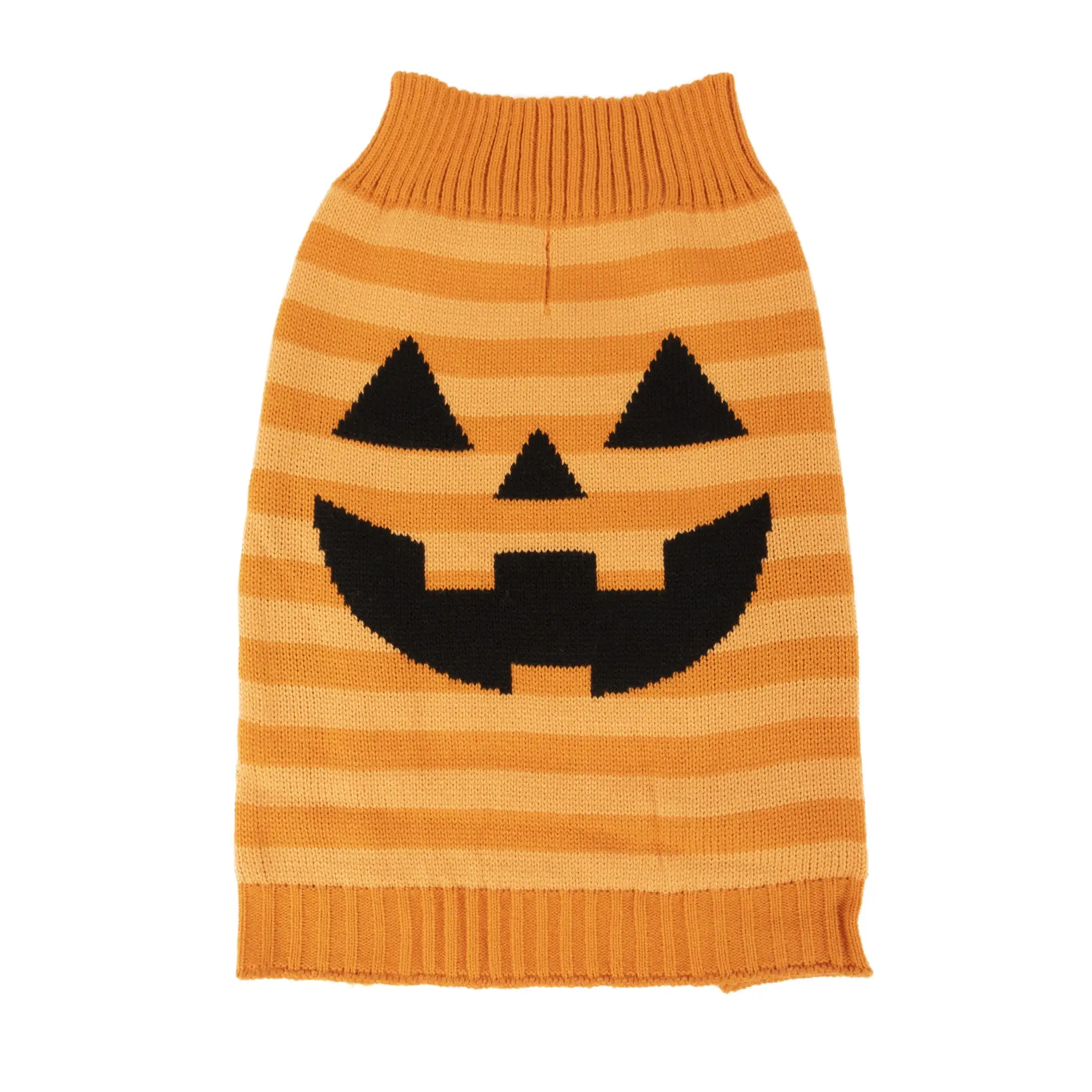 Vibrant Life Halloween Dog Clothes. Orange Jack-O-lantern Sweater. for Dogs or Cats. Size Extra Small