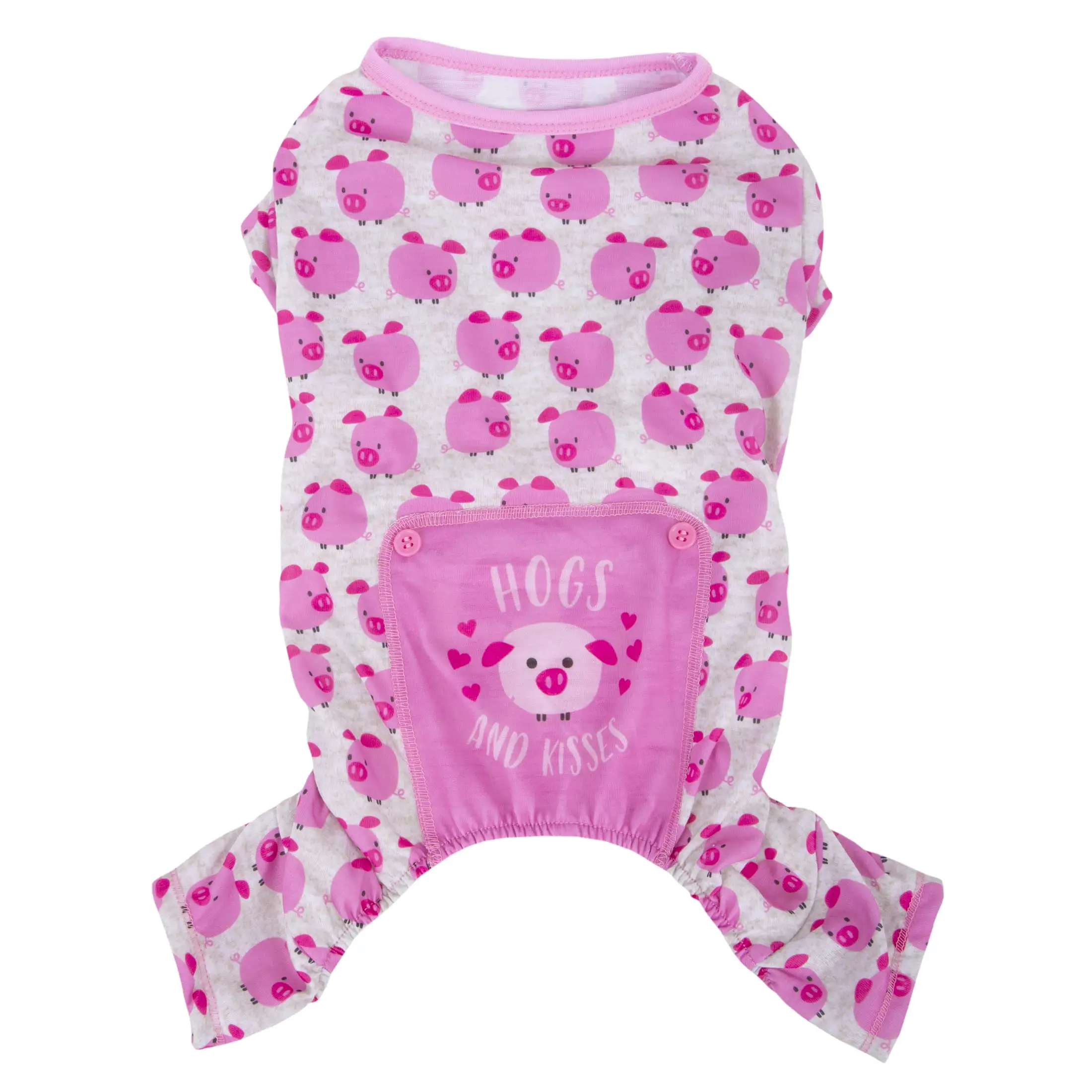 Vibrant Life. Hogs and Kisses Pig Pet Pajamas. Pink. S