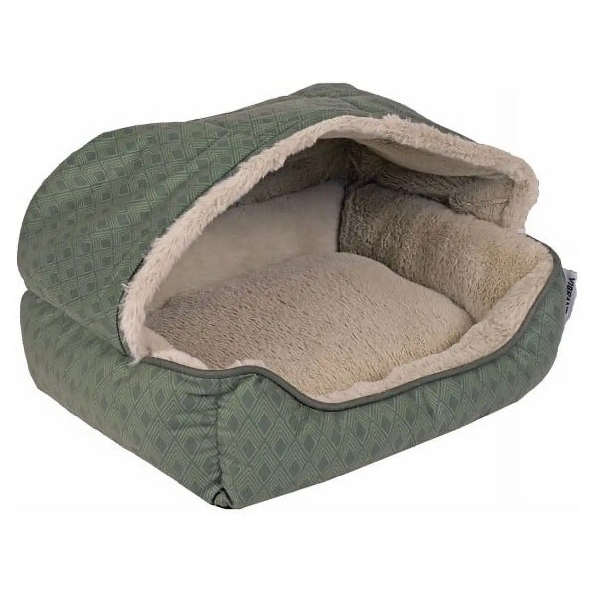 Vibrant Life Oval Cuddler Pet Bed. Covered. Small. Green 18 x 14 x 12