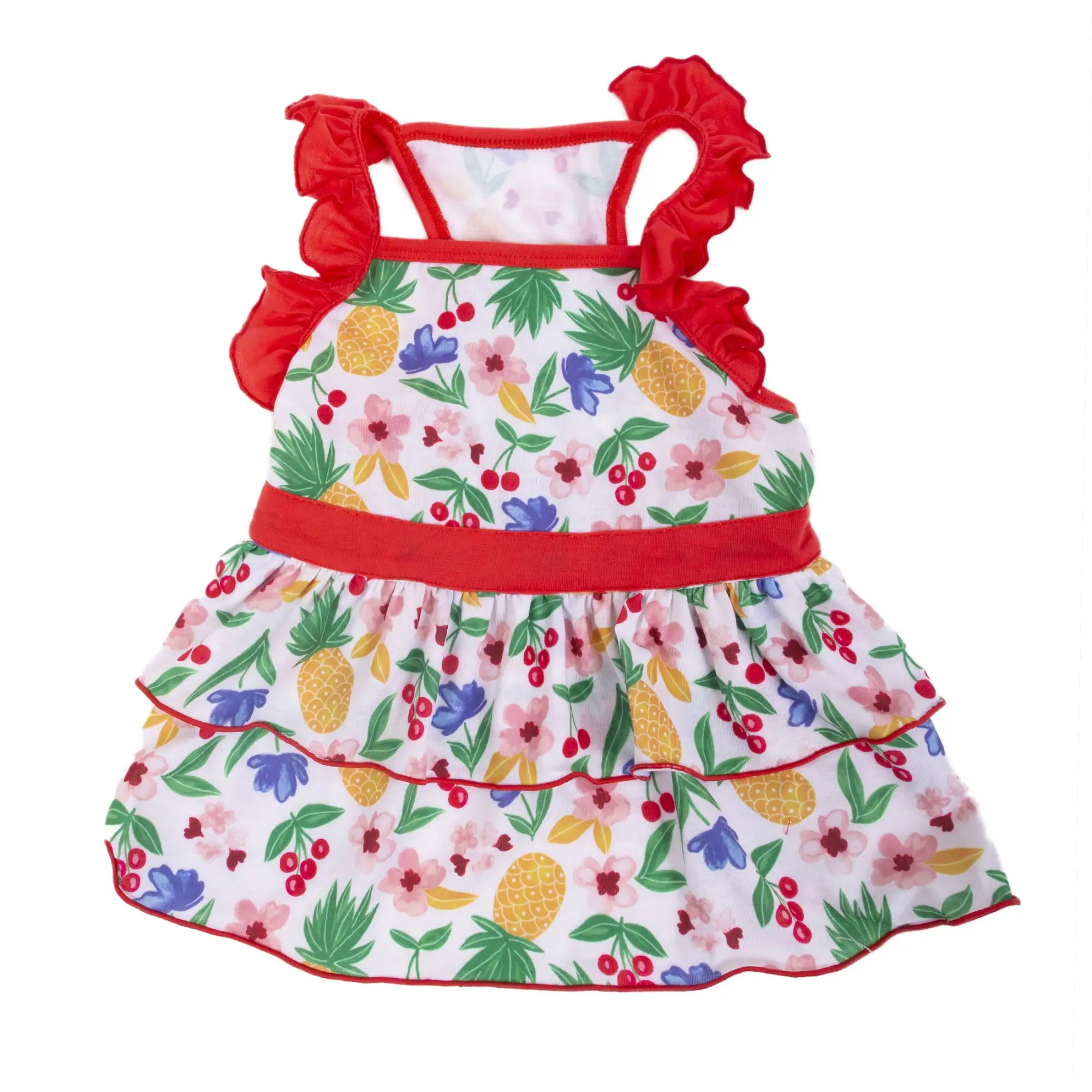 Vibrant Life Pineapple Tiered Pull Over Skirt Dress for Dogs or Cats. XXS