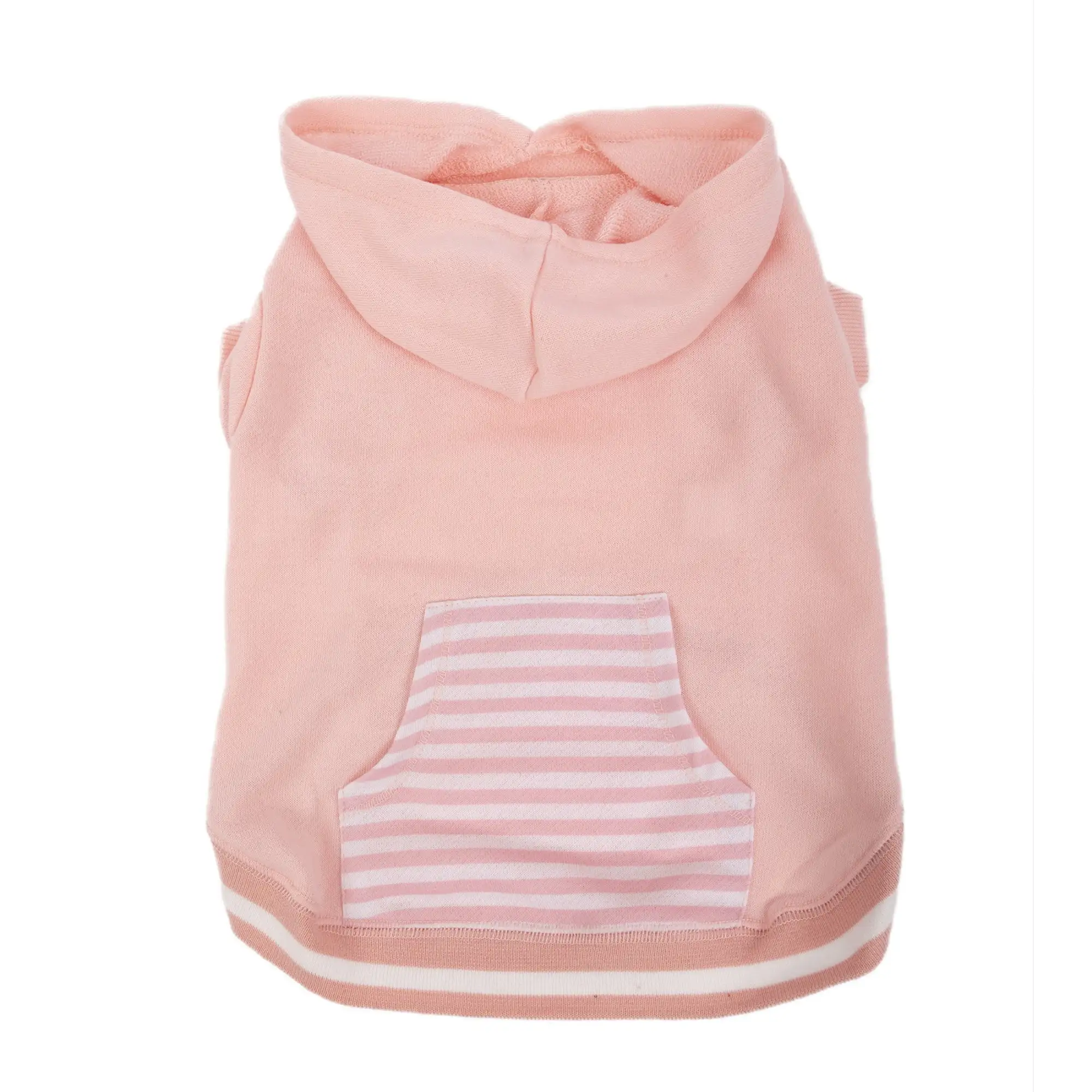 Vibrant Life Polyester Striped Dog and Cat Hoodie. Pink. M