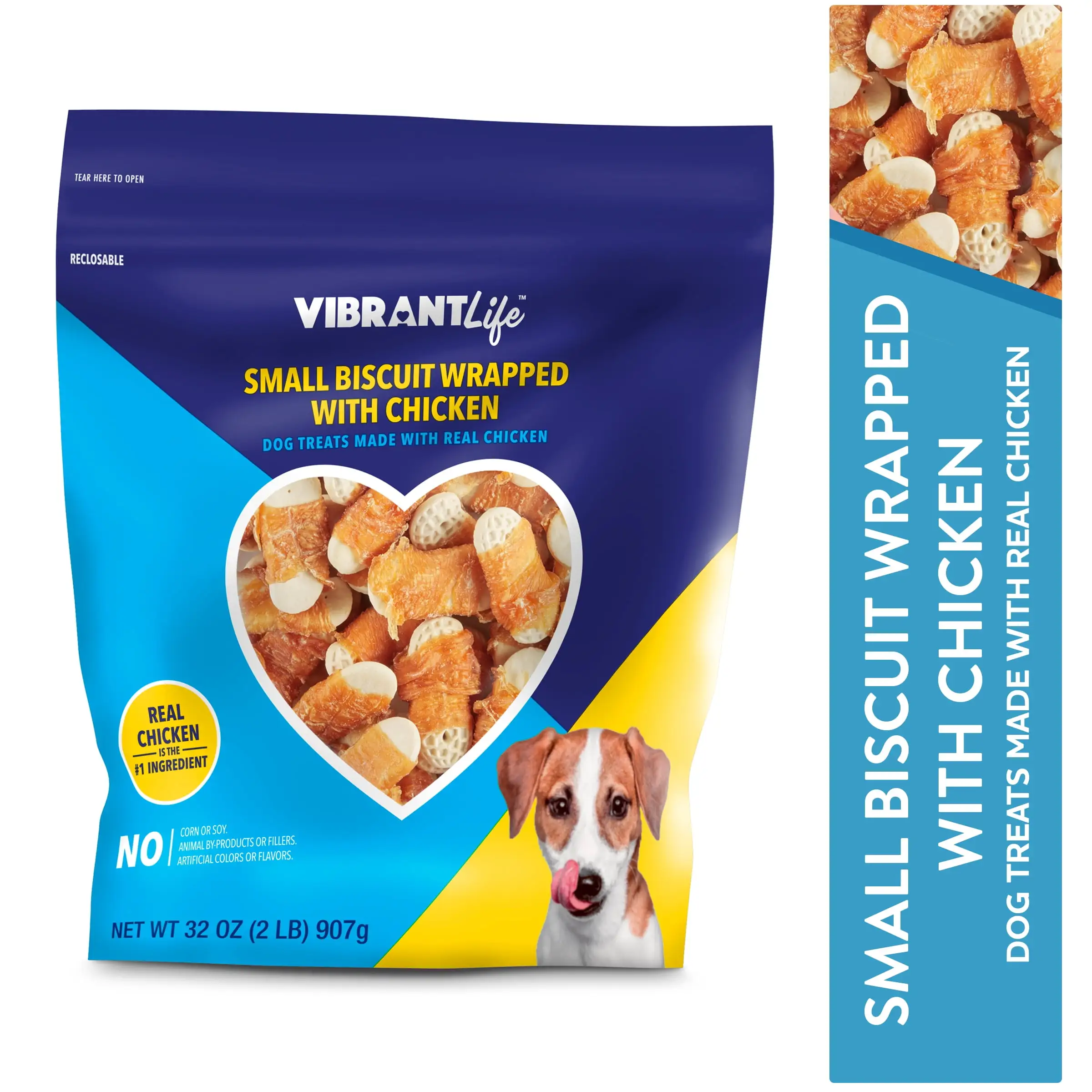 Vibrant Life Small Biscuit Wrapped with Chicken Dog Treats. 32 oz