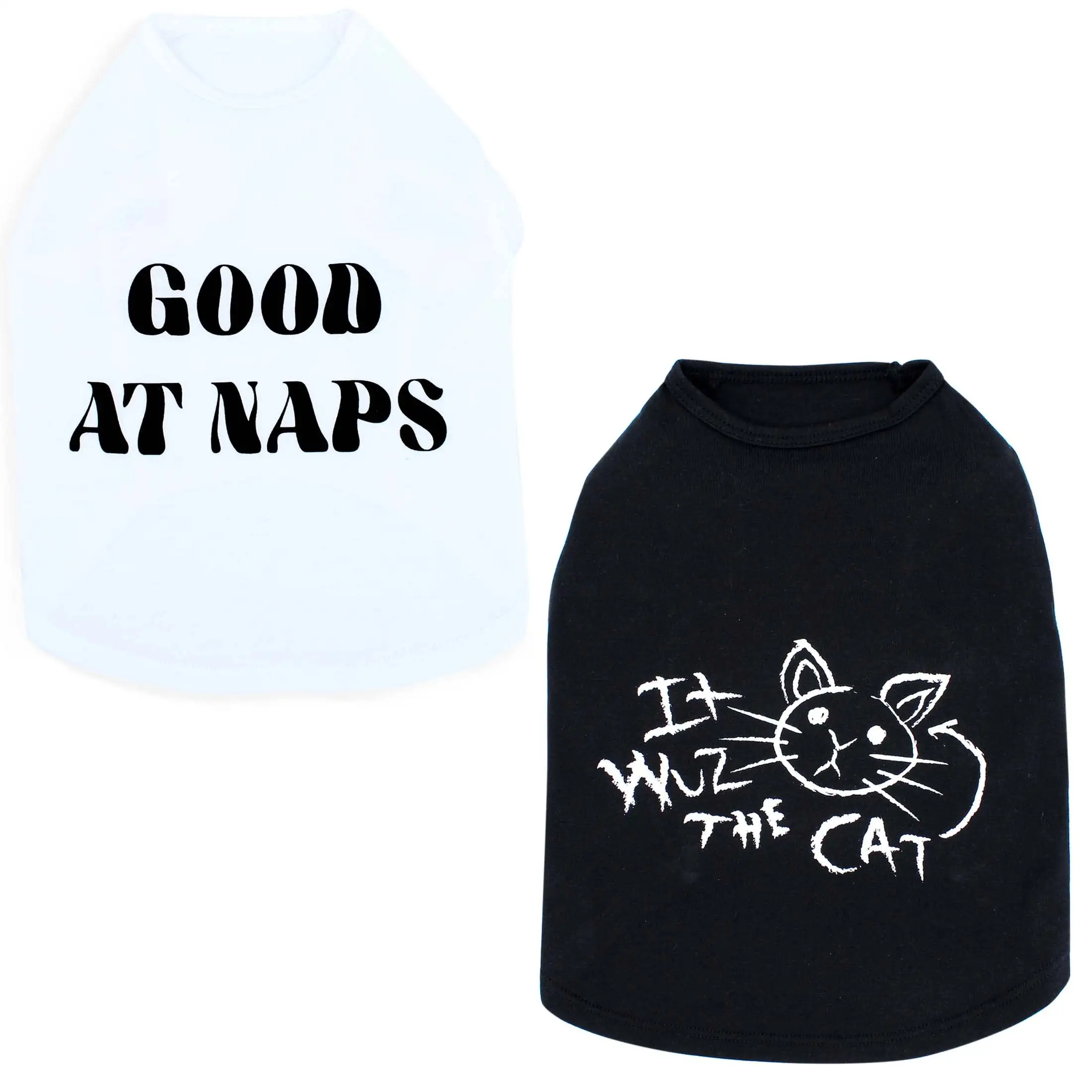 Vibrant Life Tshirt. 2pack. Cat/Naps. Black/White. S