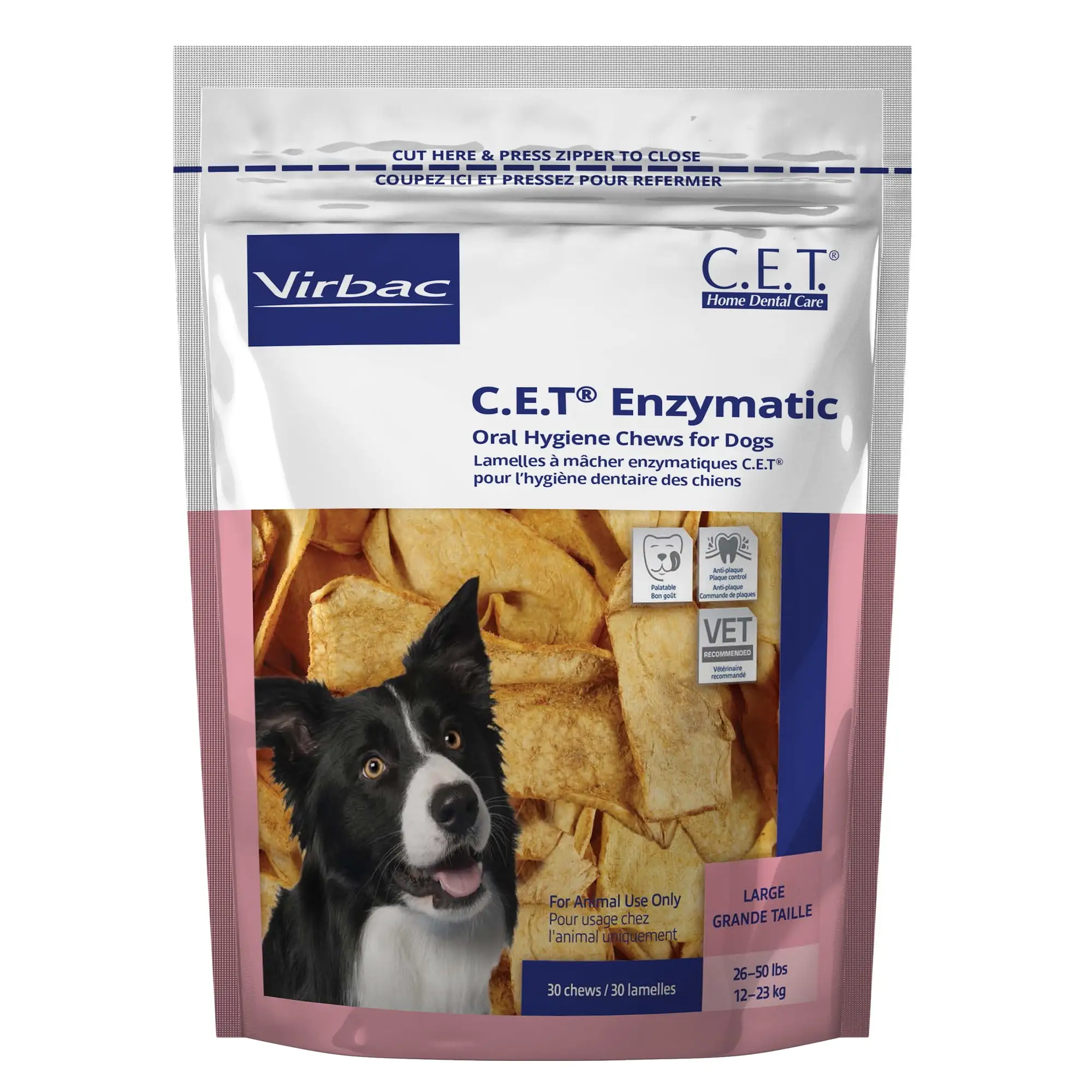 Virbac C.E.T. Enzymatic Oral Hygiene Chews for Large Dogs. 30 Chews