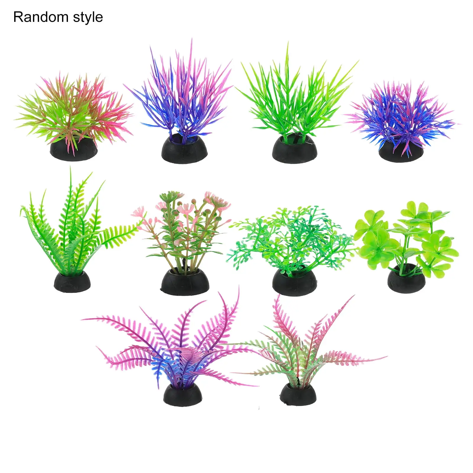 Visland Artificial Seaweed Water Plants for Aquarium. Plastic Fish Tank Plant Decorations 10 PCS