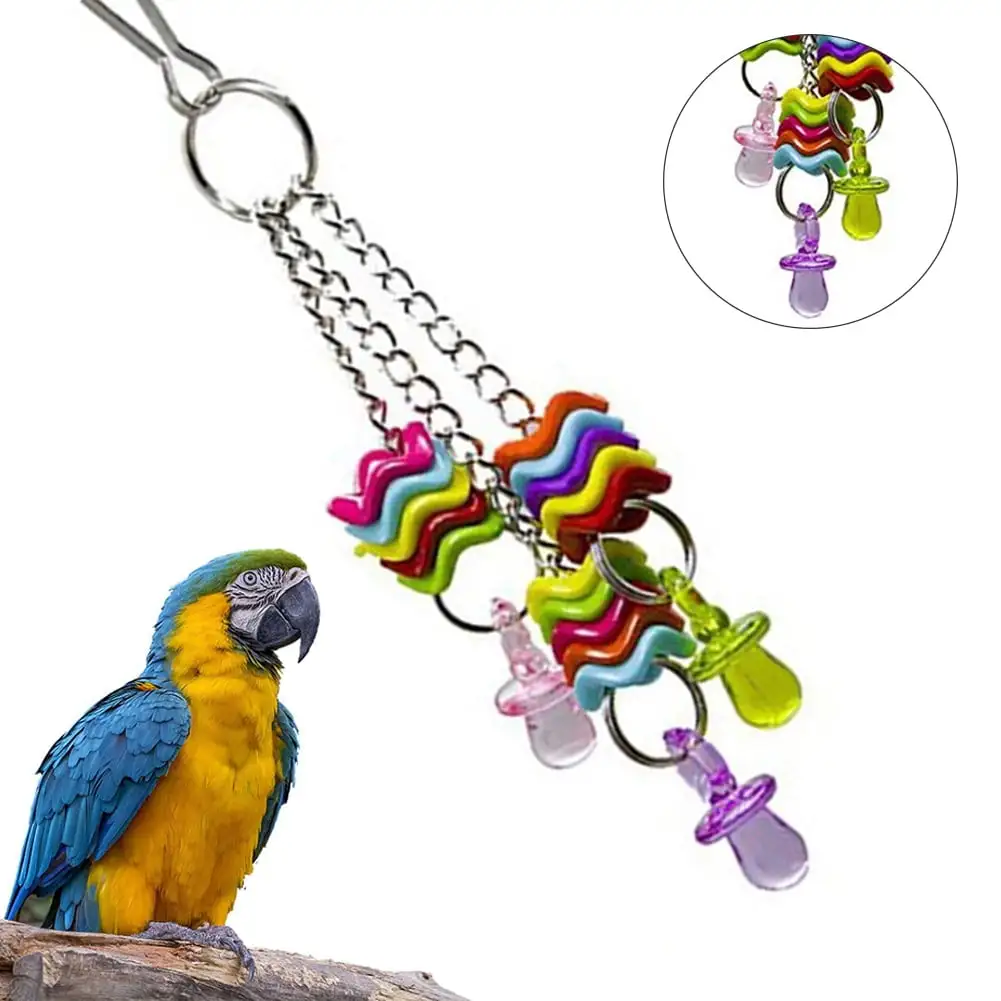 Visland Bird Parrot Toy Chew Toys Large Pet Bells Cage Bell Swing Hanging Bell Toys