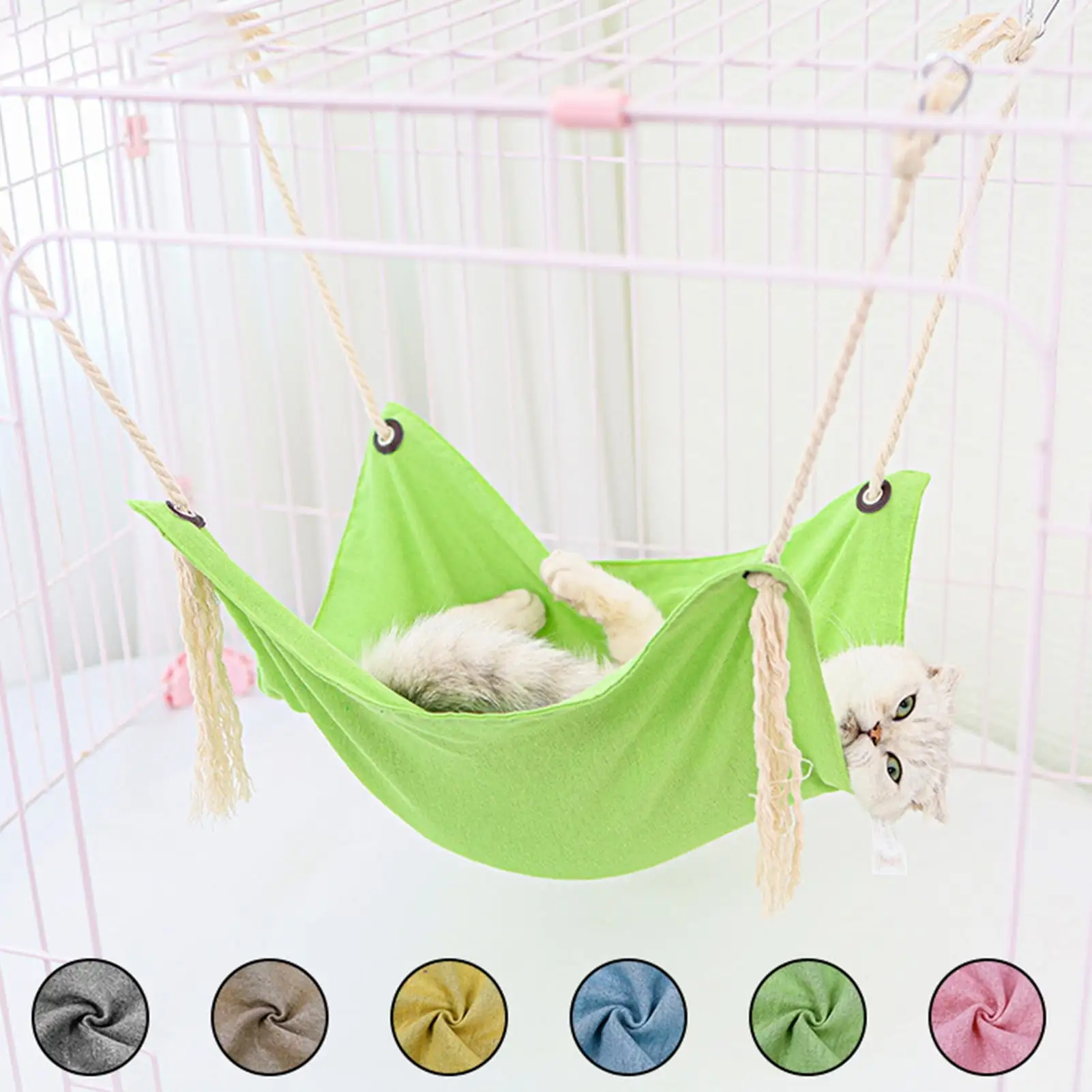 Visland Cat Hammock. Breathable Strong Load-bearing Tassel Sleeping Hammock for Small Pet 1PC