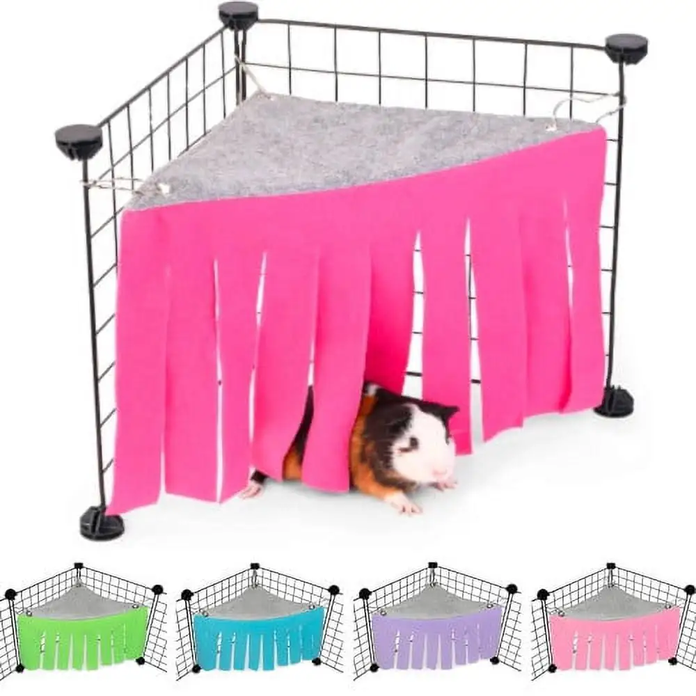 Visland Guinea Pig Hideout Hideaway Corner Peekaboo Toys Cage Accessories. Pet Hideaway. Small Animal Hamster Corner Tassel Hideout