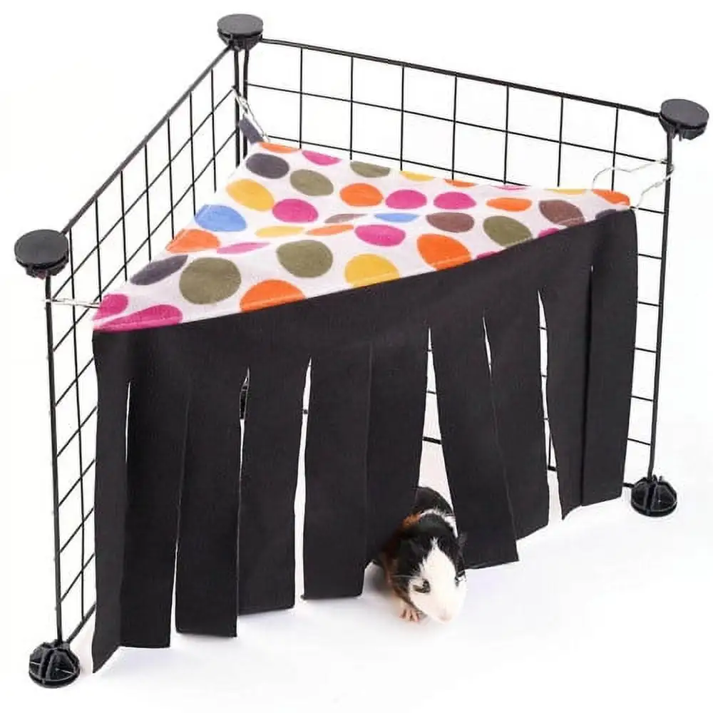 Visland Guinea Pigs Rats Corner Hideout Hidey Curtain Hideouts Cage Accessories Hidden Habitat Tent Toys for Ferrets Chinchillas Sugar Glider Bunny Pet Animals