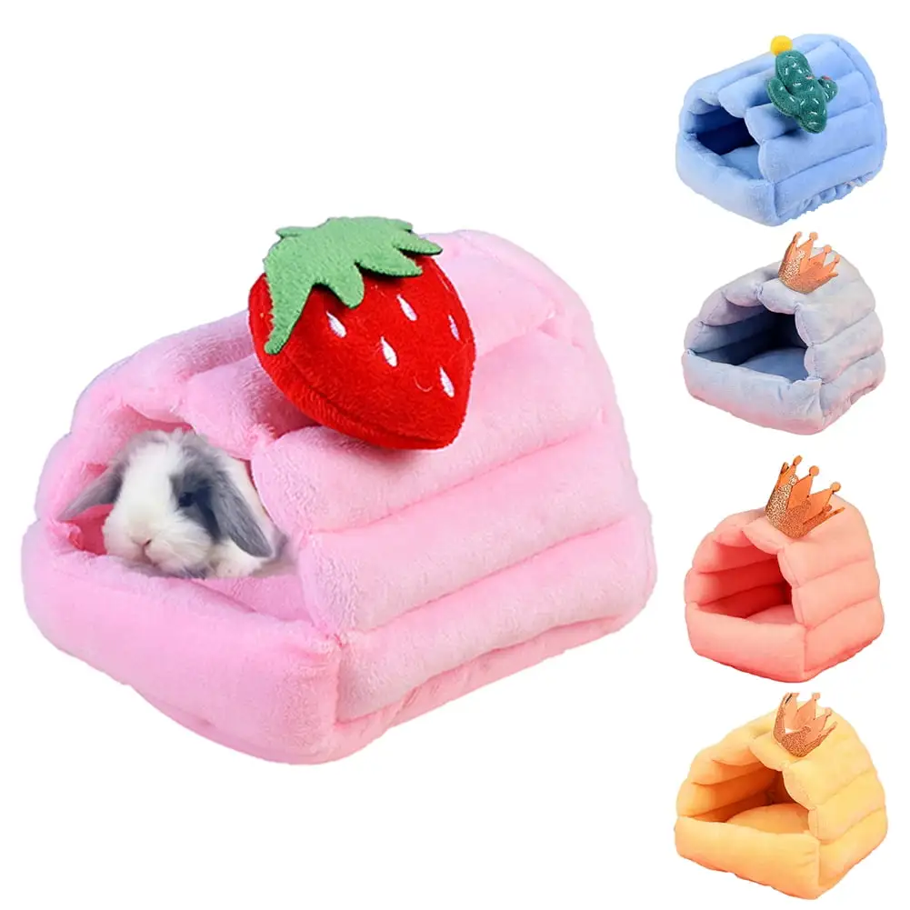 Visland Hamster House Bed. Plush Soft Skin-friendly Winter Warm Nest Home Resting for Small Animals Guinea Pig Hedgehog Chinchilla Hamster Rats Squirrels