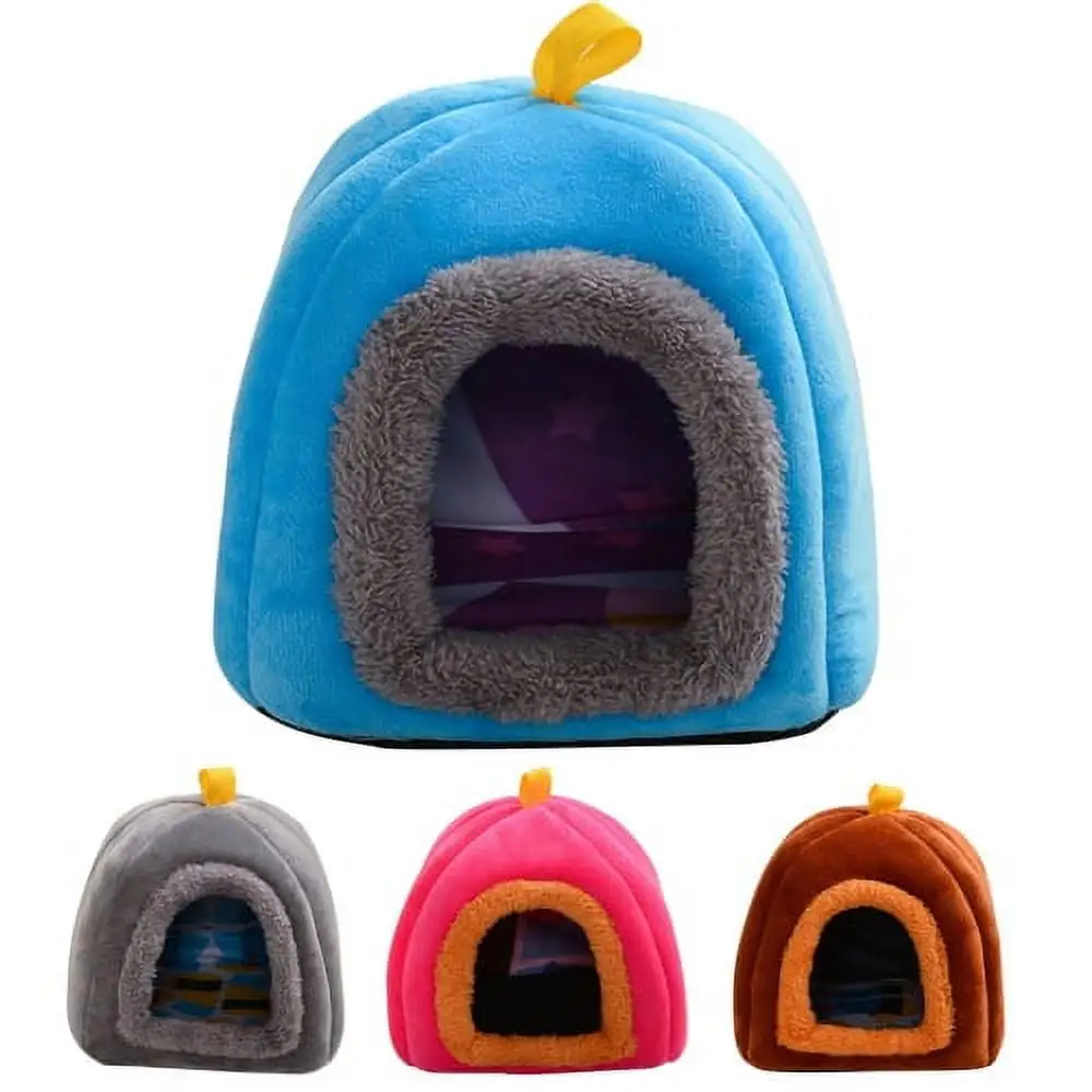 Visland Hamster Nest Bed. Non-slip Bottom Design Soft Cozy Plush Winter Warm Small Animals Hideout Bed Hut Nest Cave House Cage Accessory for Rabbit Guinea Pig Hedgehog Ferret Squirrel