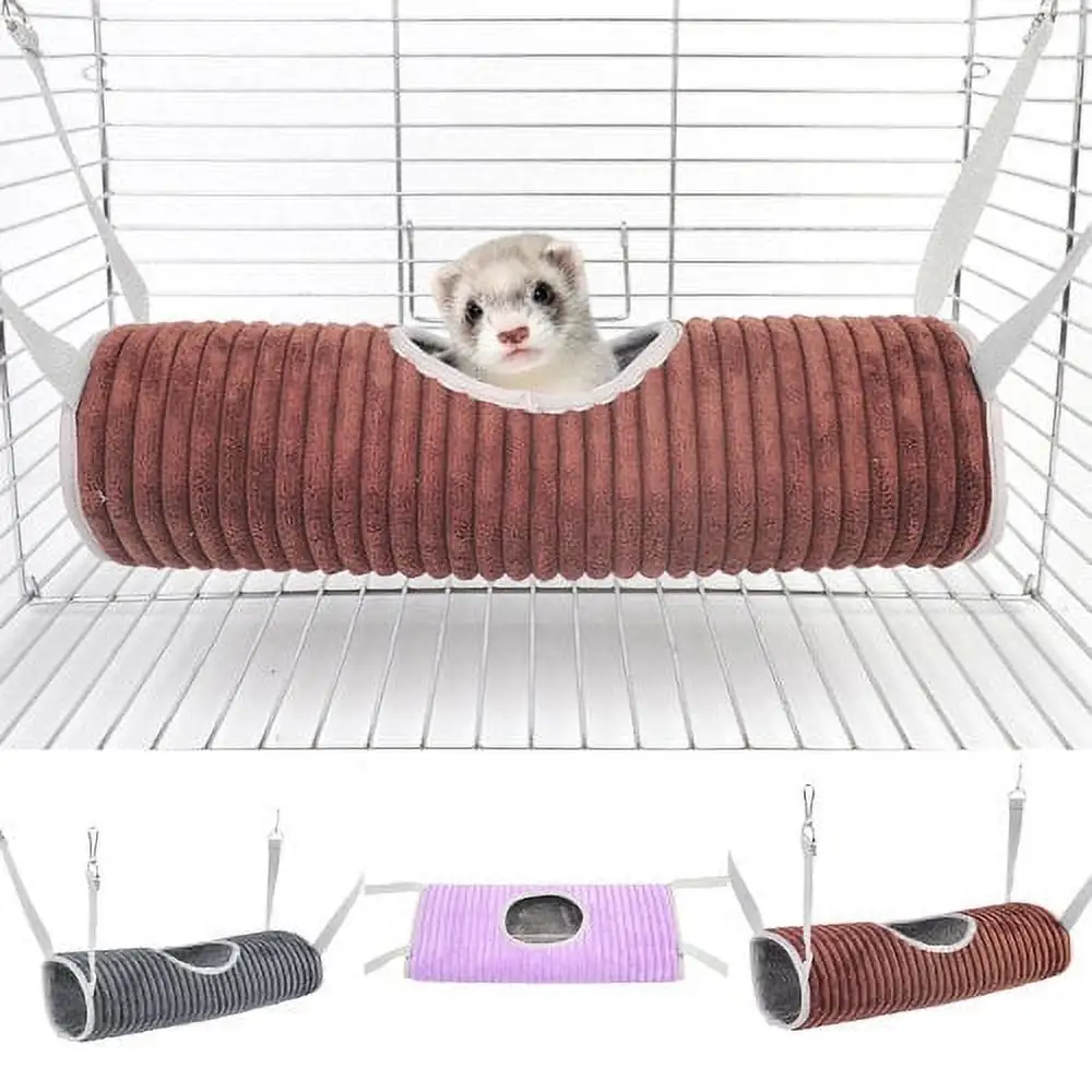 Visland Hanging Tunnel for Small Animals. Hanging Hamster Toys. Sugar Glider Hammock Cage Accessories Bedding for Chinchilla Ferret Squirrel Guinea Pig Rat Playing Sleeping