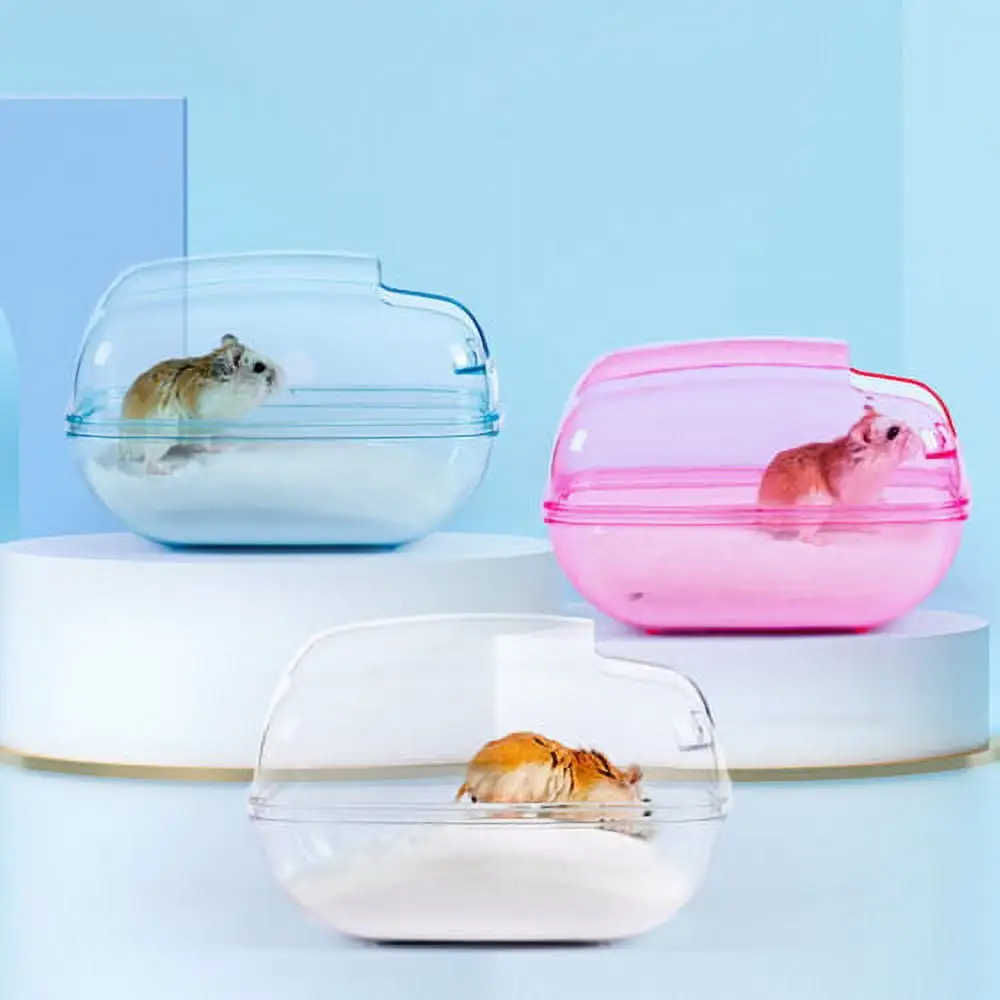 Visland Large Space Hamster Sand Bath Container Transparent Clouds Hamster Bathroom for Small Pet Animals Cage Accessories . Chinchilla Toilets