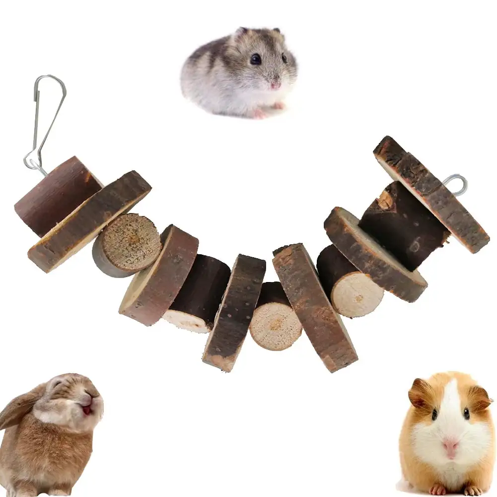 Visland Small Animal Pet Bunny Chew Toys. Teeth Grinding Block & Wooden Apple Molar Toy for Rabbit Chinchilla Guinea Pigs Squirrel Parrot Rats Chewing Playing Improve Dental Health