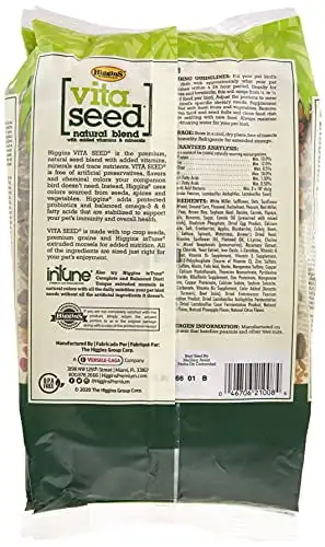 Vita Seed Conure And Lovebird Food Bag 2.5 Lb.