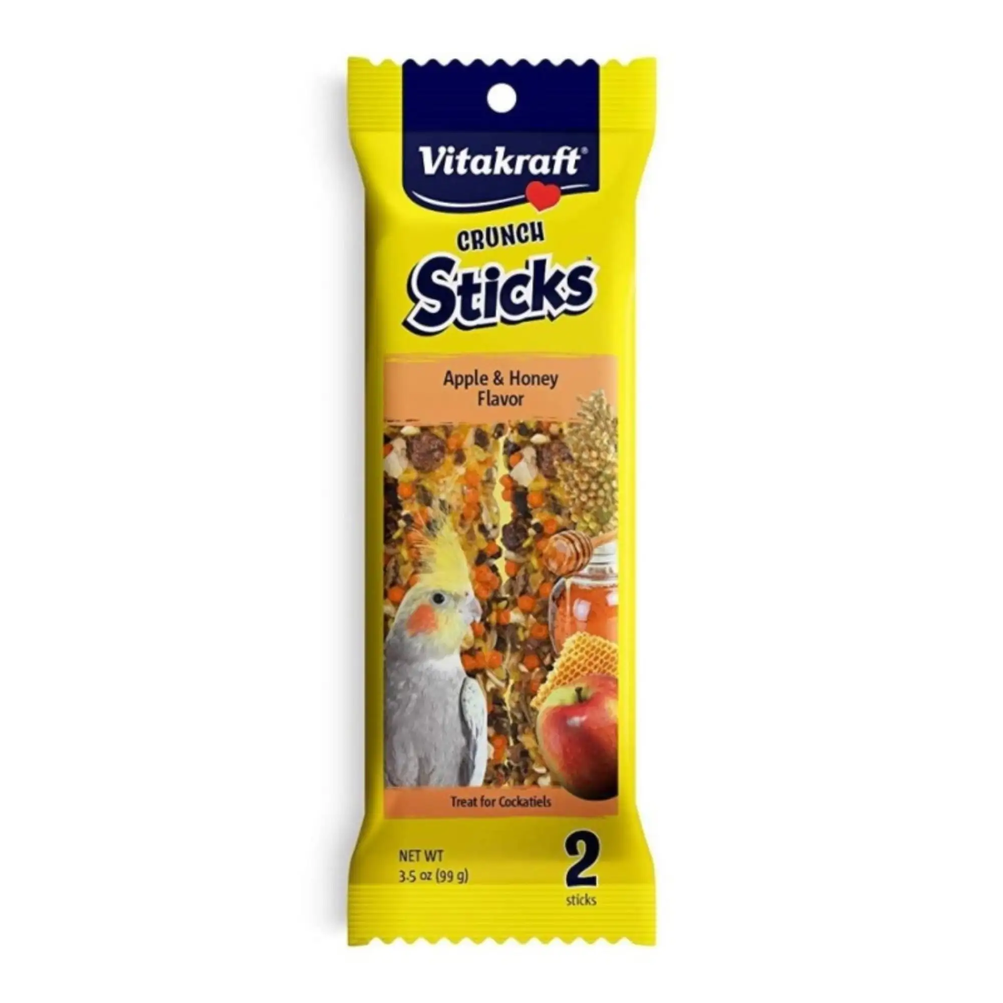 Vitakraft Crunch Sticks Apple & Honey Cockatiels Treats - 2 Pack