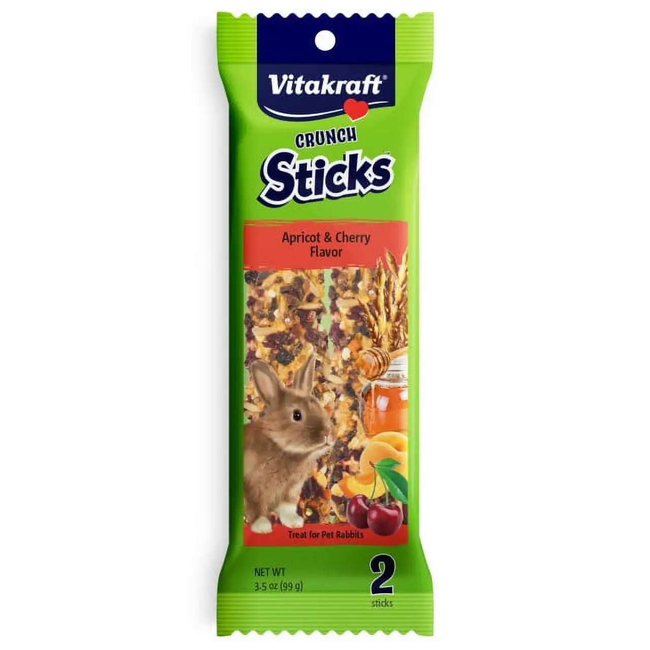 Vitakraft Crunch Sticks Apricot & Cherry Parrot Treats. 2 Pack