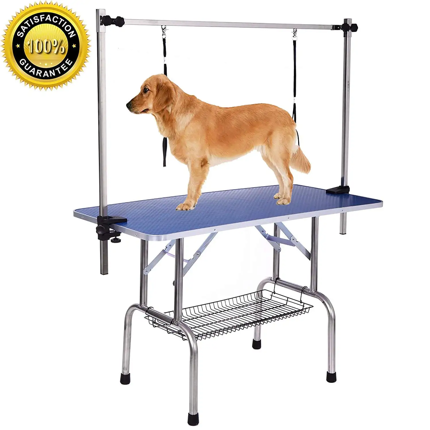 Vivifying 42inch Pet Grooming Table. Portable Dog Grooming Table Mesh Tray. Adjustable Foldable Pet Groom Table for Dog Cat. Maximum Capacity up to 330 lbs