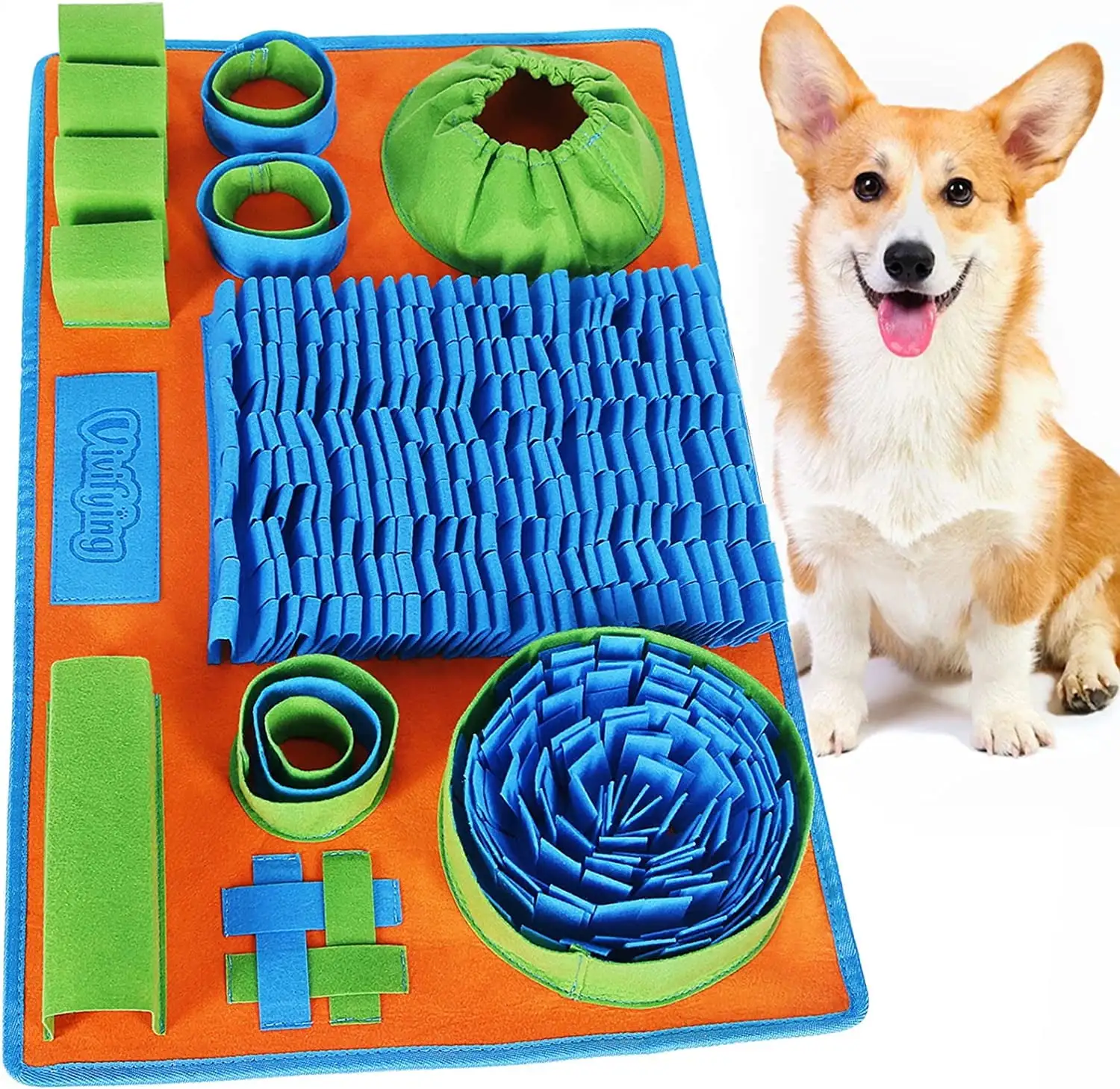 Vivifying Snuffle Mat for Dogs. 26 x 16.5 Inches Dog Interactive Feeding Mat Game for Boredom and Mental Stimulation. Interactive Sniffing Mat for Dogs