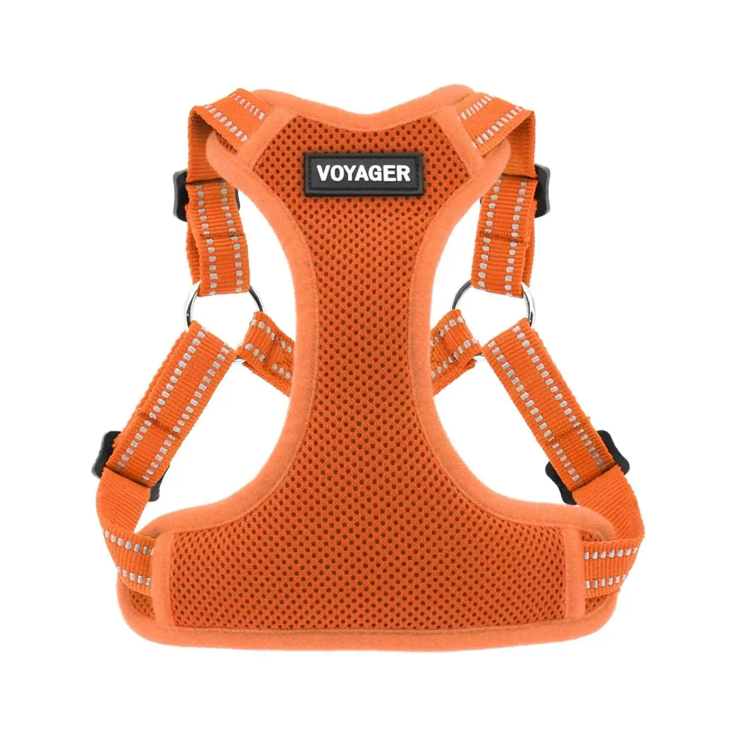 Voyager - Fully Adjustable Step in Dog Harness with Reflective 3M Piping. No Pull Vest with Leash D-Ring. Breathable All-Weather Wear