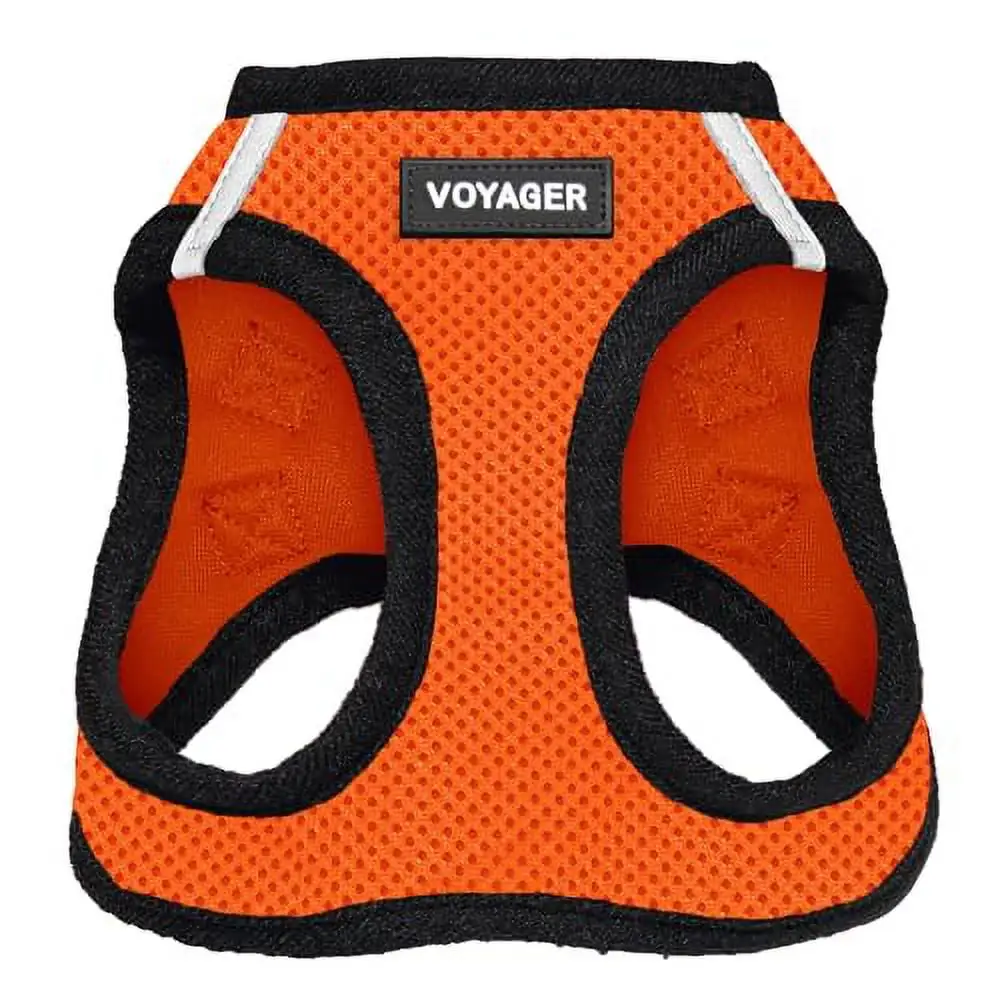 Voyager Step-in Air Cat Harness - All Weather Mesh Step in Vest Harness for Small and Medium Cats by Best Pet Supplies - Harness (Orange/Black Trim). XXXS (Chest: 9.5-10.5)