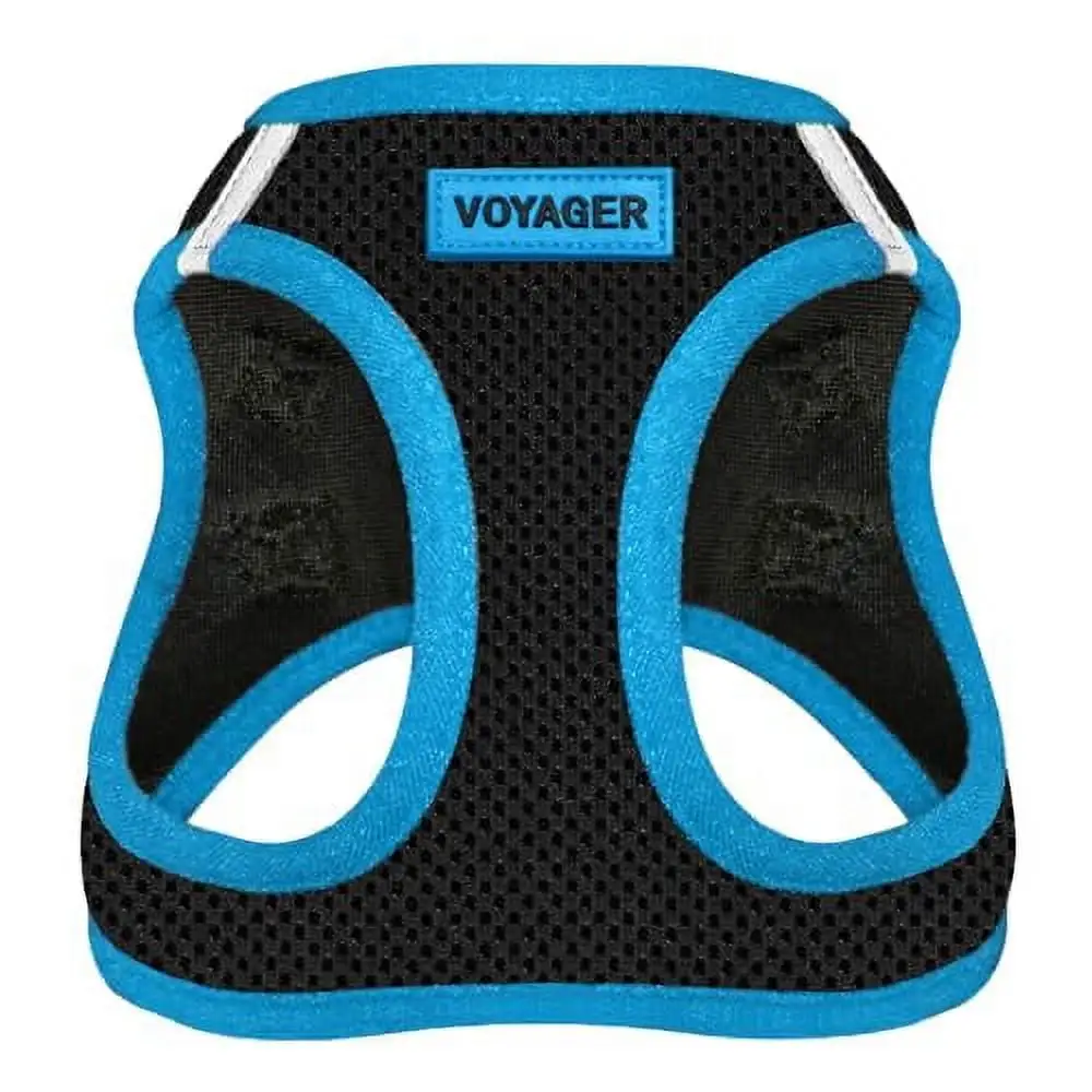 Voyager Step-in Air Dog Harness - All Weather Mesh Step in Vest Harness for Small and Medium Dogs by Best Pet Supplies - Blue Trim. M