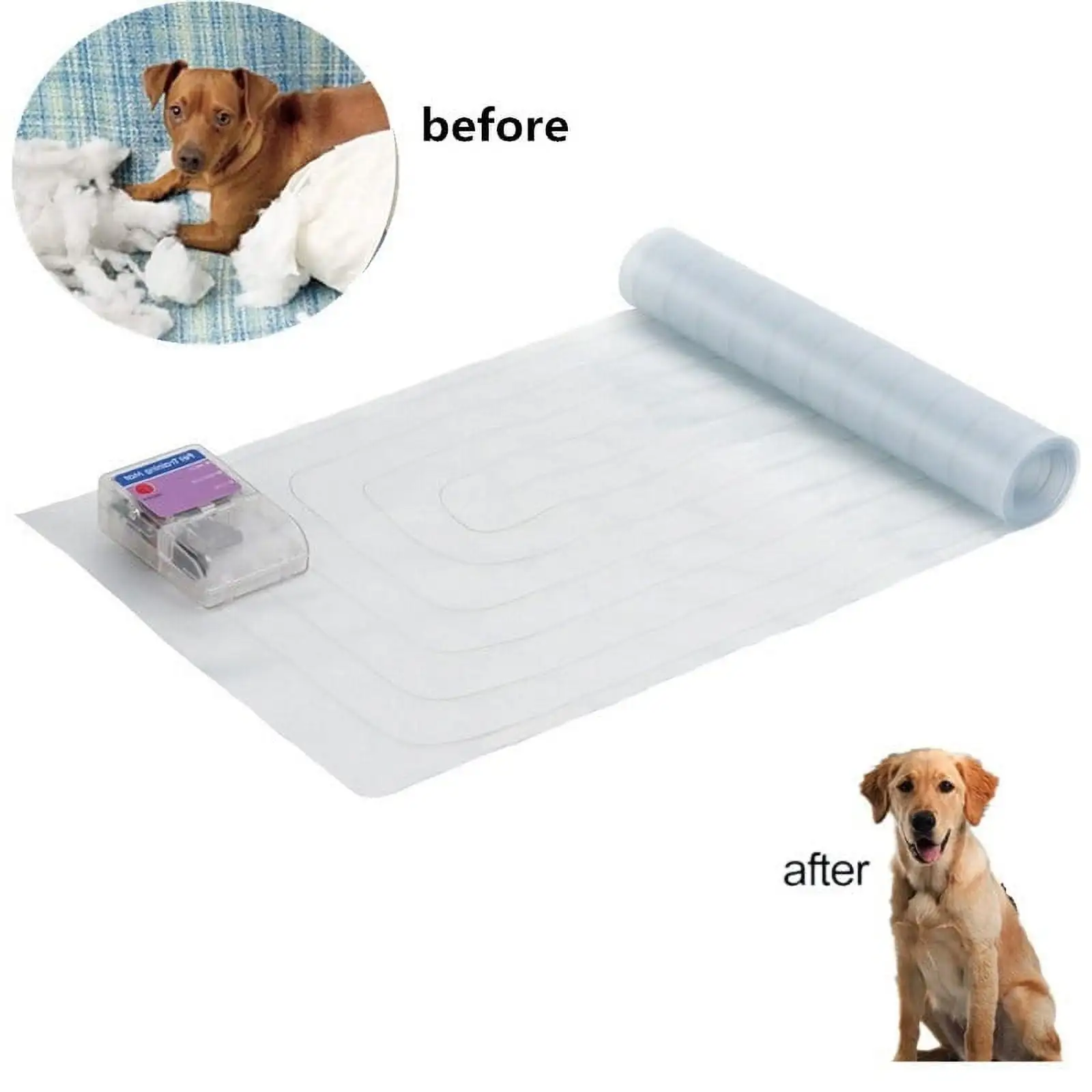 WALFRONT 3 Sizes Pet Training Mat Scat Mat for Dogs Cats Electric Safe Shock Mat.Outdoor Indoor Dogs Cats Training Mat for Sofa Furniture Couch.3 Training Modes Pet Shock Pad