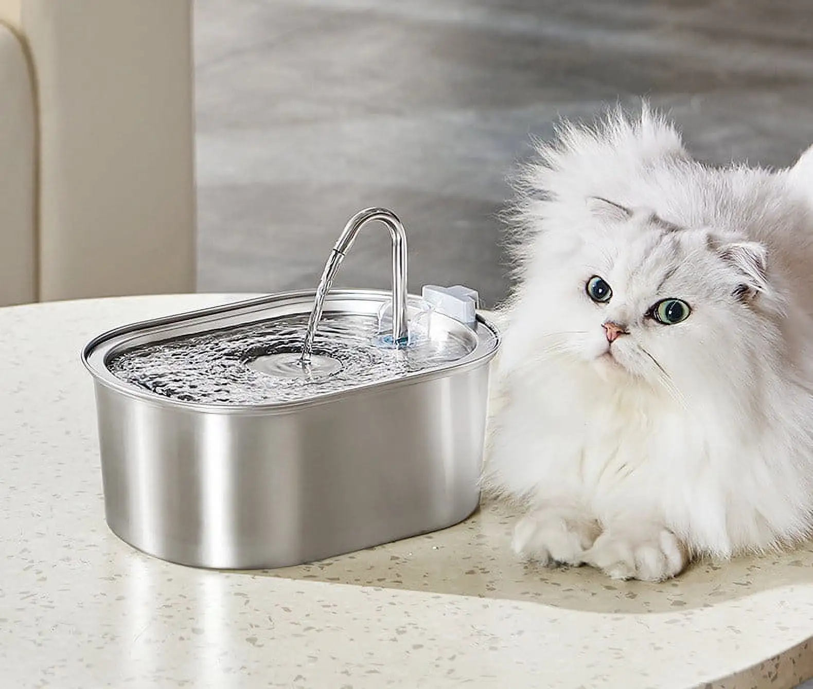 WEMDBD All Stainless Steel Pet 3.2L Large Capacity Popular SUS304 Pet Water Dispenser For Cats And Dogs