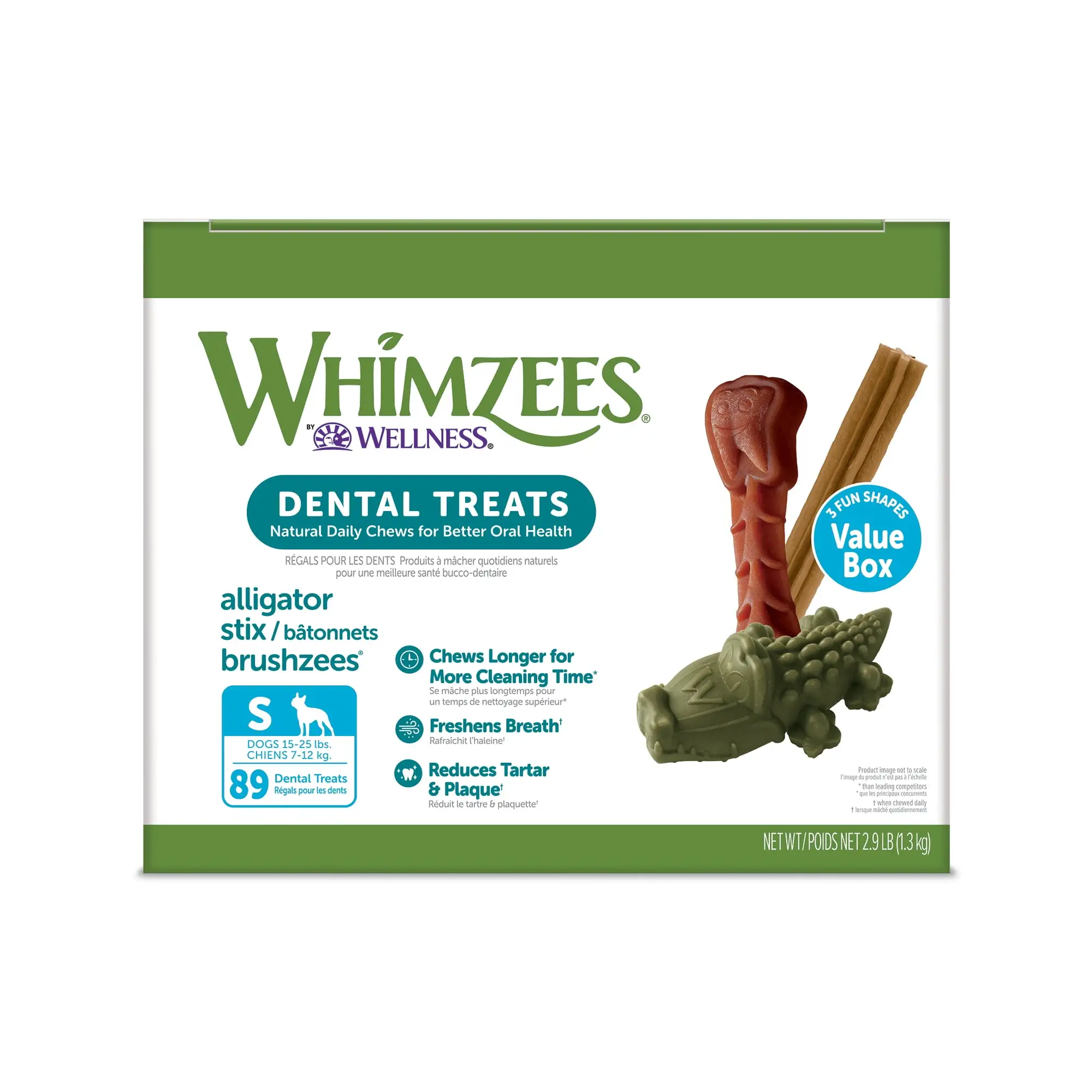 WHIMZEES Small Natural Dental Value Box Dog Treats. 89 count