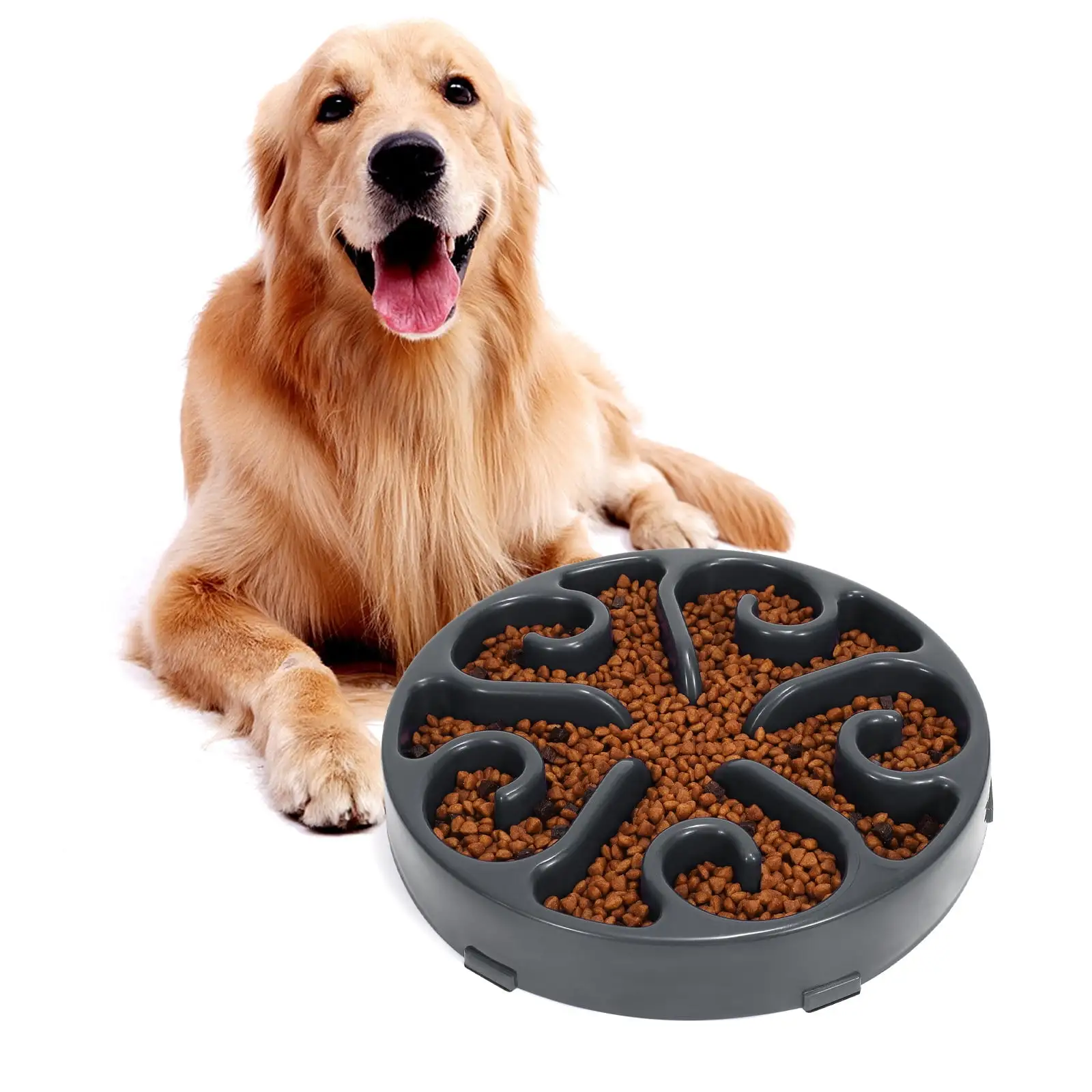 WHIPPY Slow Feeder Dog Bowl Anti Choking Non Slip Feed Dog Bowl for Medium Large Dogs