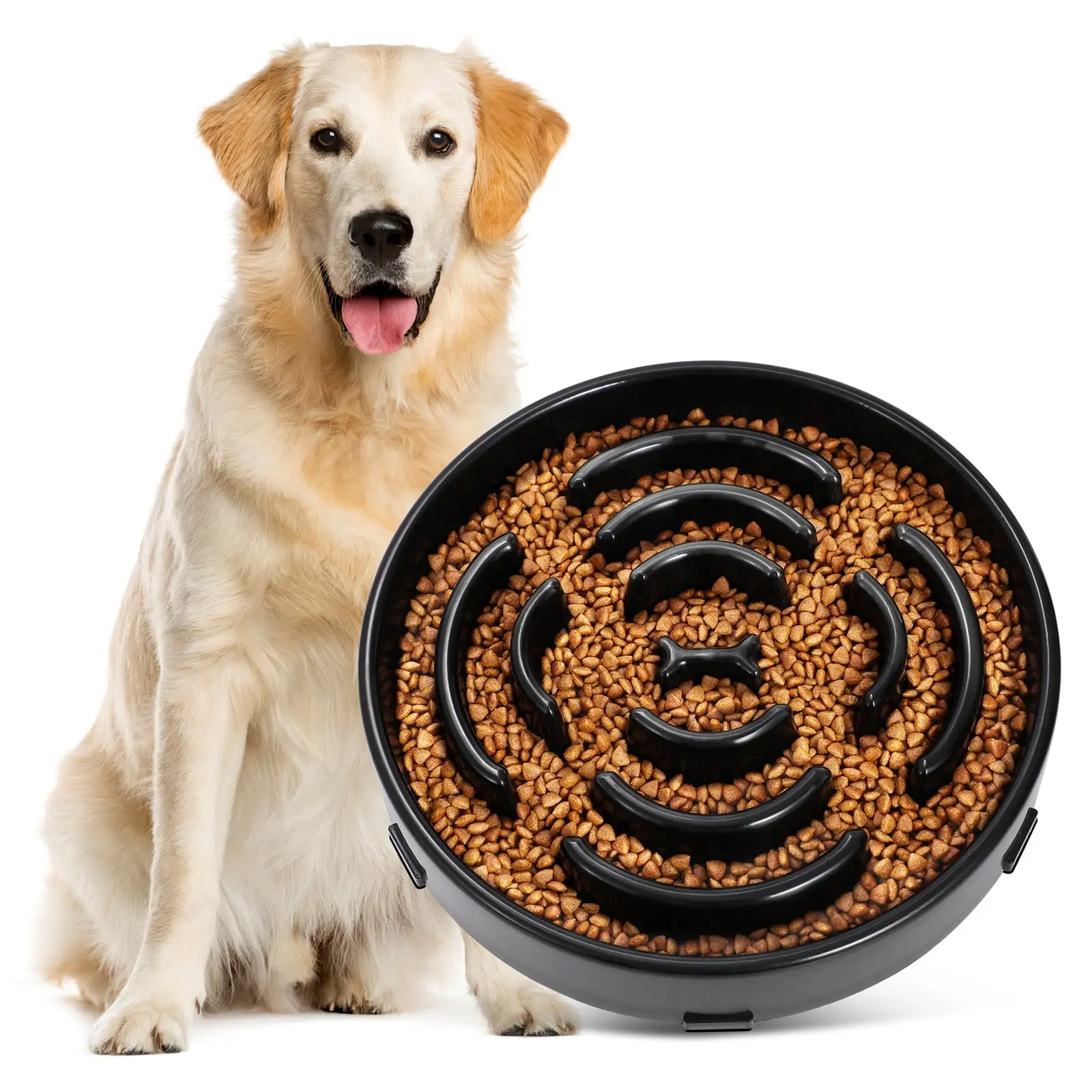 WHIPPY Slow Feeder Dog Bowl for Large Dogs Bloat Stop Preventing Choking Dog Bowls