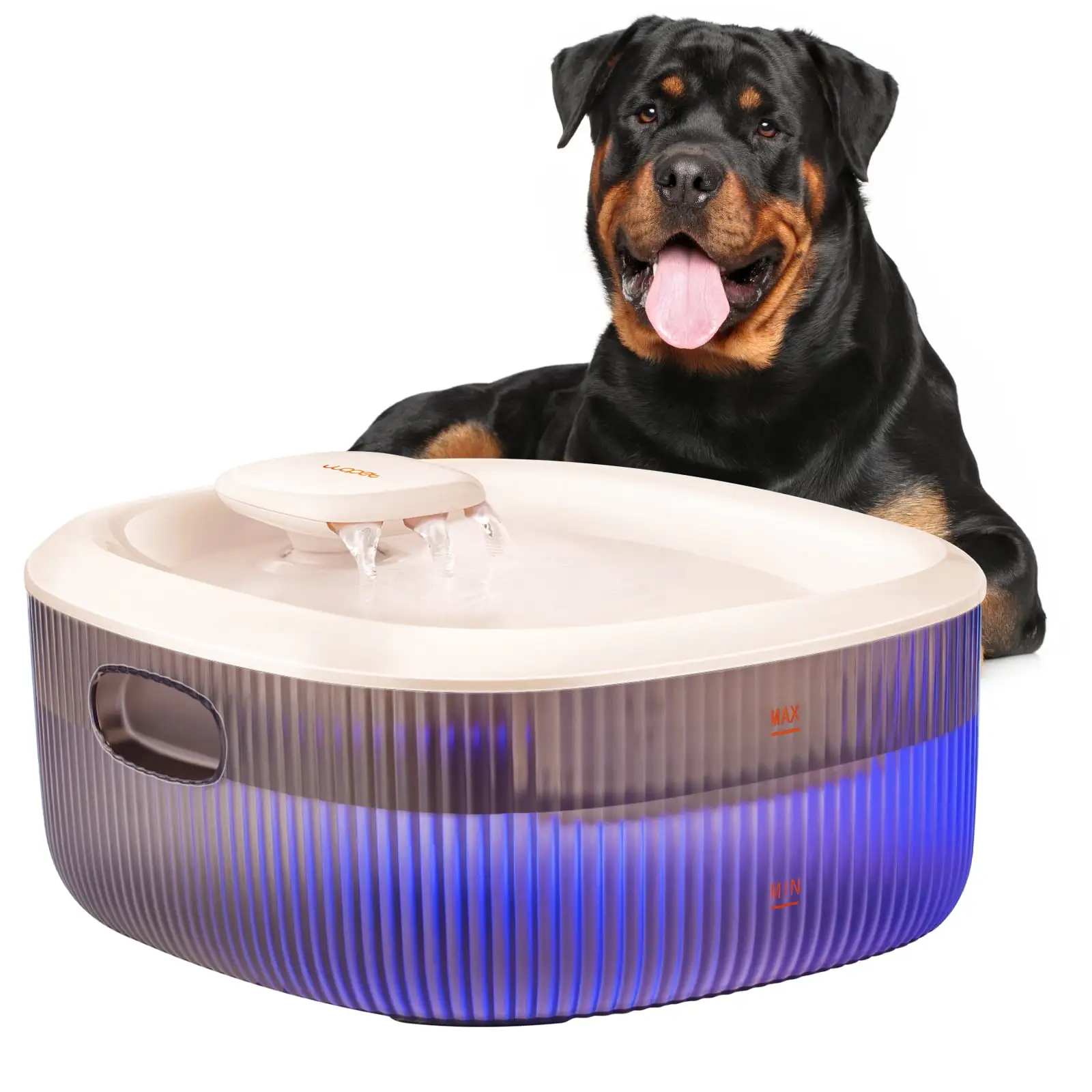 WOPET Cat Dog Water Fountain. Automatic Water Dispenser For Cat and Multiple Pets. 205oz/1.6GAL/6L. Brown