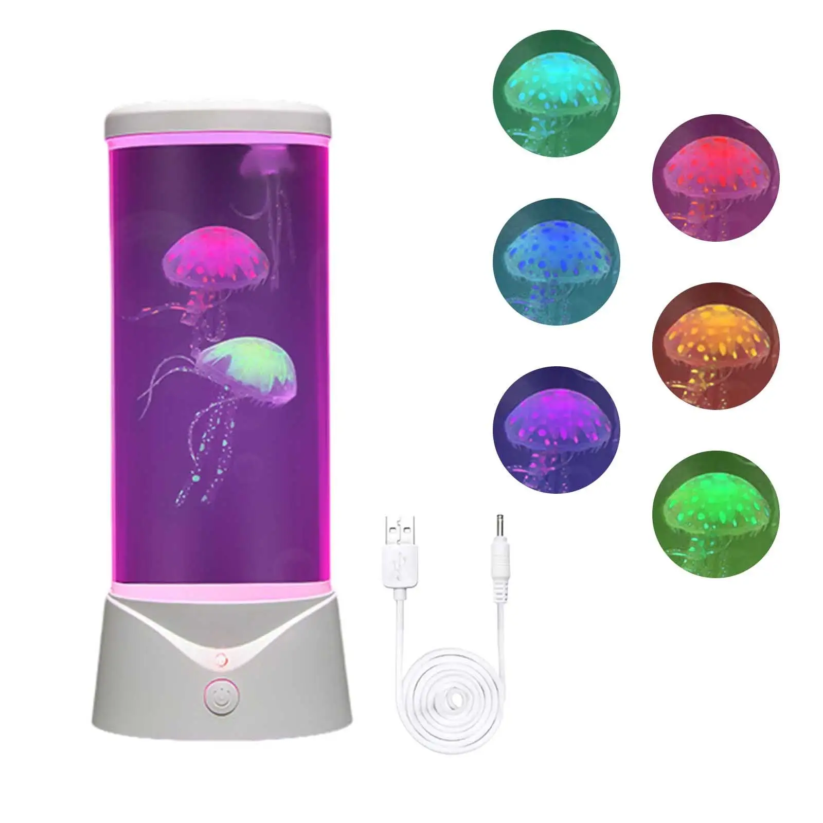 WSBDENLK Led Dream Jellyfish - Round Real Jellyfish Aquarium - 7 Colors Setting Jellyfish Tank Mood - Jellyfish Tank Decoration for Home office Decorat Decorative Lights Lamps