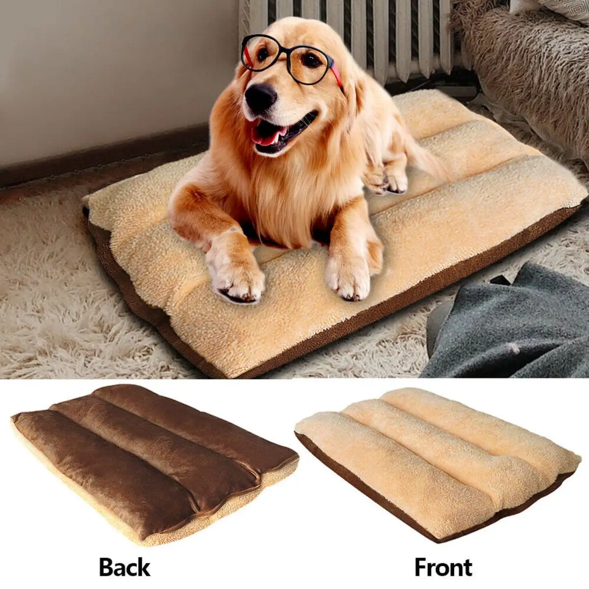 WSYW Pet Dog Cat Bed Cushion Puppy Mat Washable Warm Soft Fluffy Kennel Pillow L