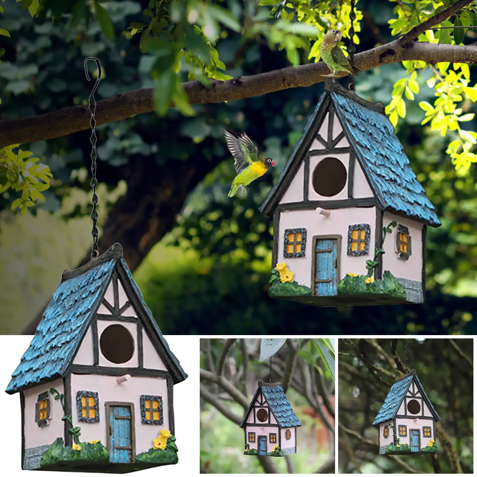 WZHXIN Home Decor.Garden Decoration and Layout of Outdoor Parrot Houses. Bird Nests. Hanging Nests. Resin Crafts and Decorations Clearance.Multi-Color Birthday Gifts for Women