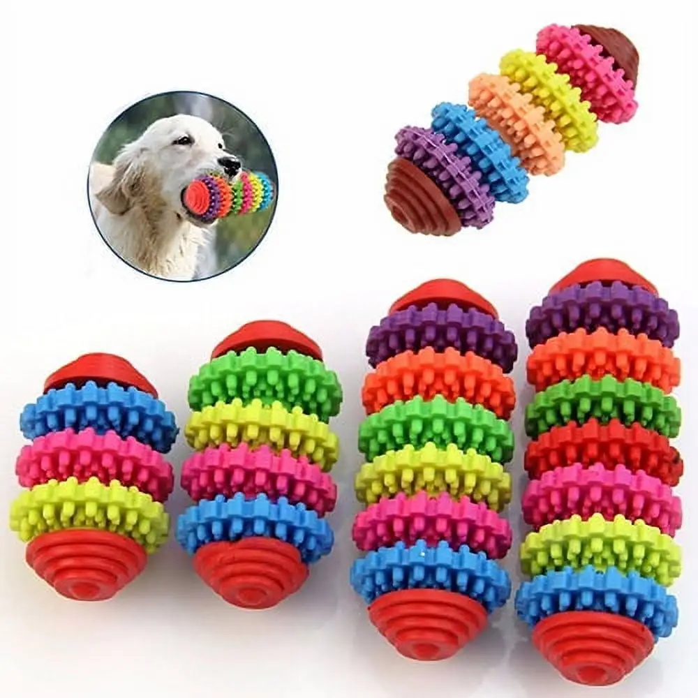 Walbest Dog Toys. Natural Rubber Teeth Cleaning Dog Chew Toys for Small Medium Dogs. Outdoor Interactive Puppy Chew Toys for Training. Colorful