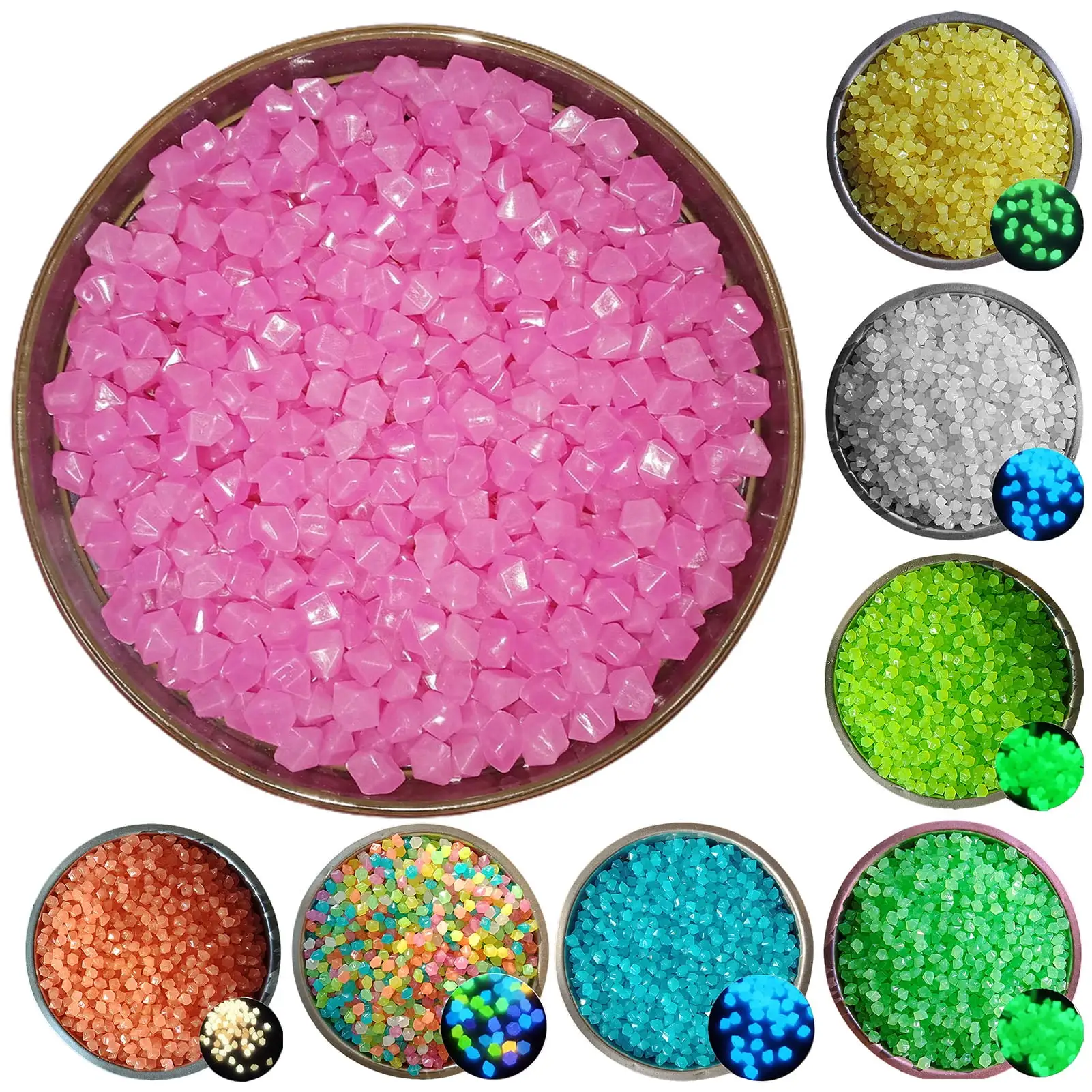 Walbest Fish Tank Decorations Rocks. 200 Pcs Colorful Glow in The Dark Aquarium Pebbles. Fish Tank Stones. Pebbles Gravel Luminous Stones for Garden Walkways.Plant Aquariums. Landscaping. Home Decor